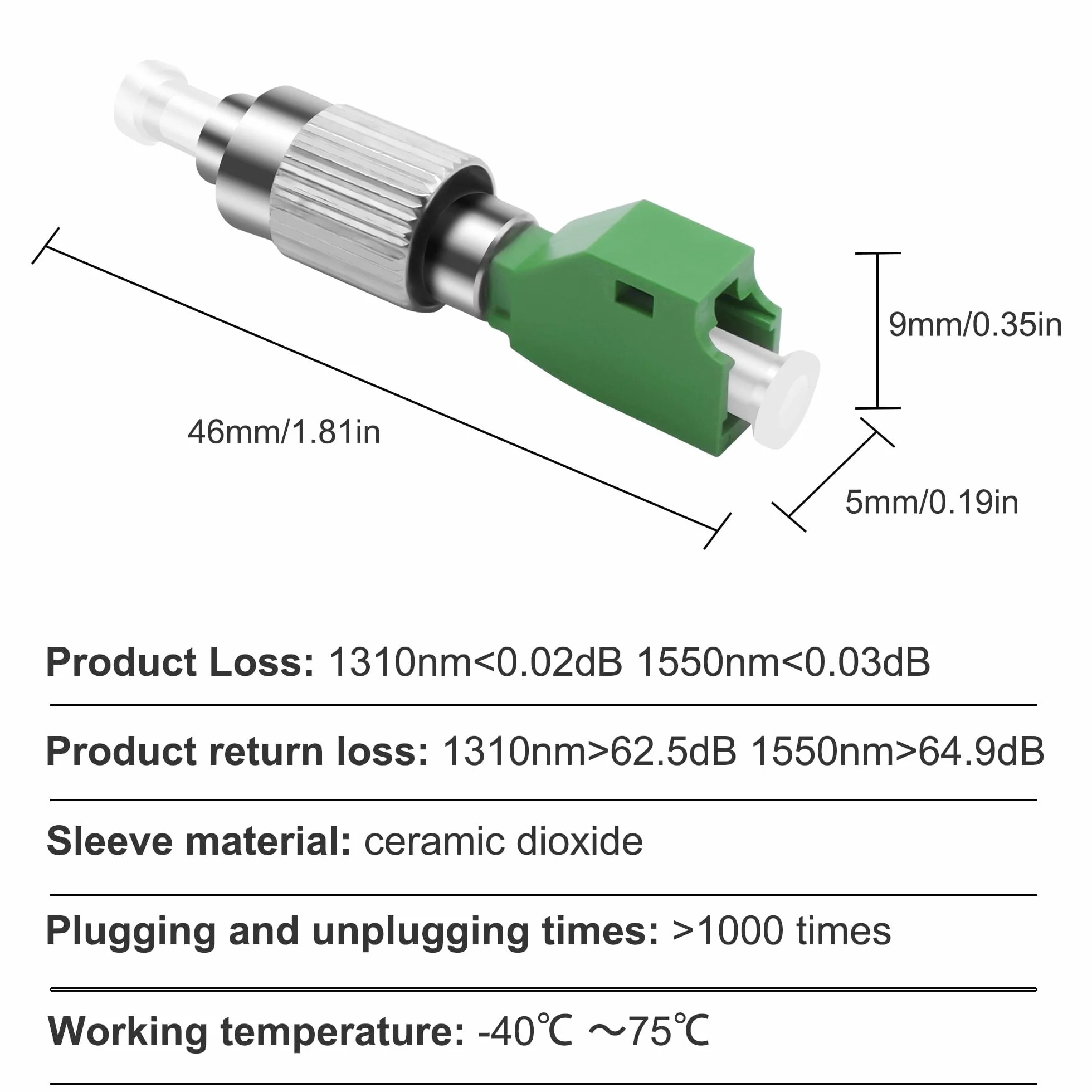 FC na FC światłowodowy adapter FC/UPC męski do LC/APC żeński Simplix Hybrid adapter optyczny 2 szt