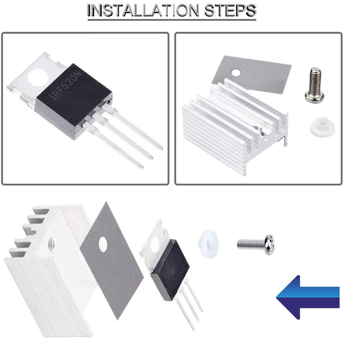 IRF640 IRF640N Mosfet Tranzystor 18A 200V IRF640NPBF N-Channel Power MOSFET TO-220AB 3Pin z chłodnicą śrubową Podkładka silikonowa