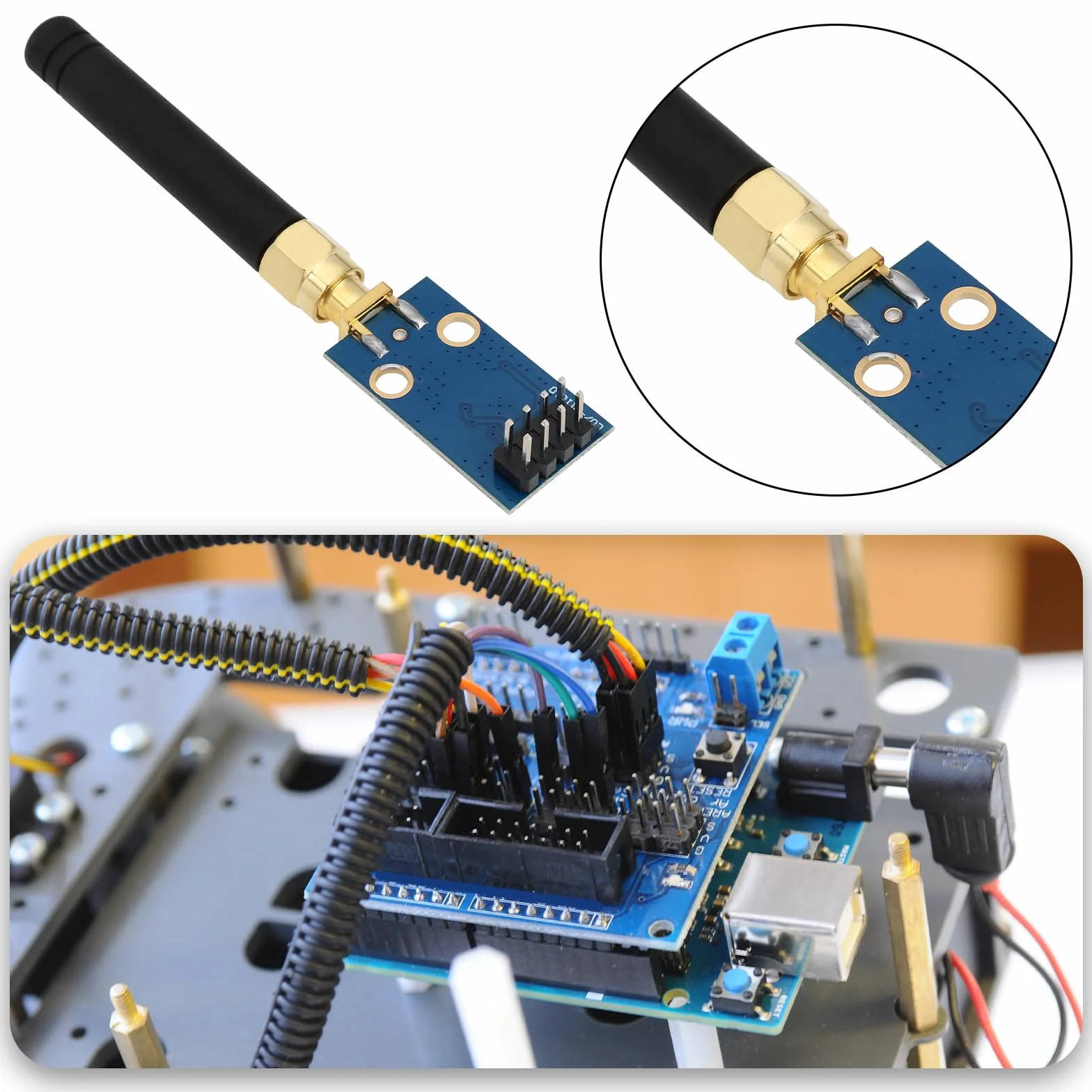 ECSiNG CC1101 bezprzewodowy moduł nadawczo-odbiorczy RF z anteną SMA 315/433/868/915 MHz