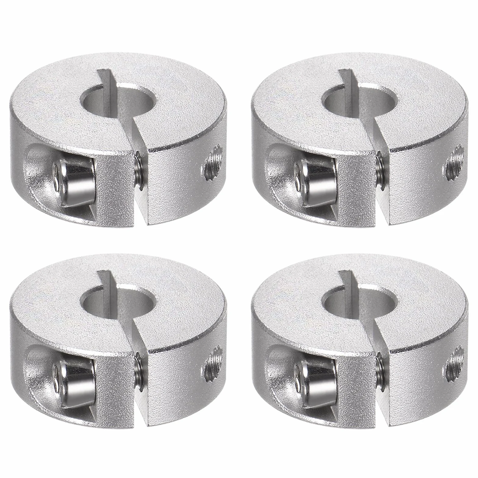 QUARKZMAN 4 szt. kołnierz wału 8 mm, otwór ze stopu aluminium, zestaw śrub, pierścień zaciskowy 25 mm AD 10 mm szerokość do kół, taczek, przekładni osi, jednostek napędowych, maszyn, narzędzi