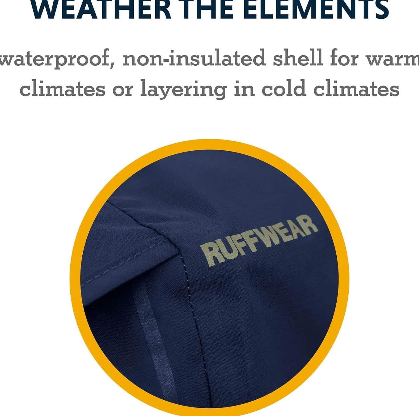 RUFFWEAR Kurtka przeciwdeszczowa dla psa X-Large, wodoodporna i wiatroodporna, kolor żółty mineralny