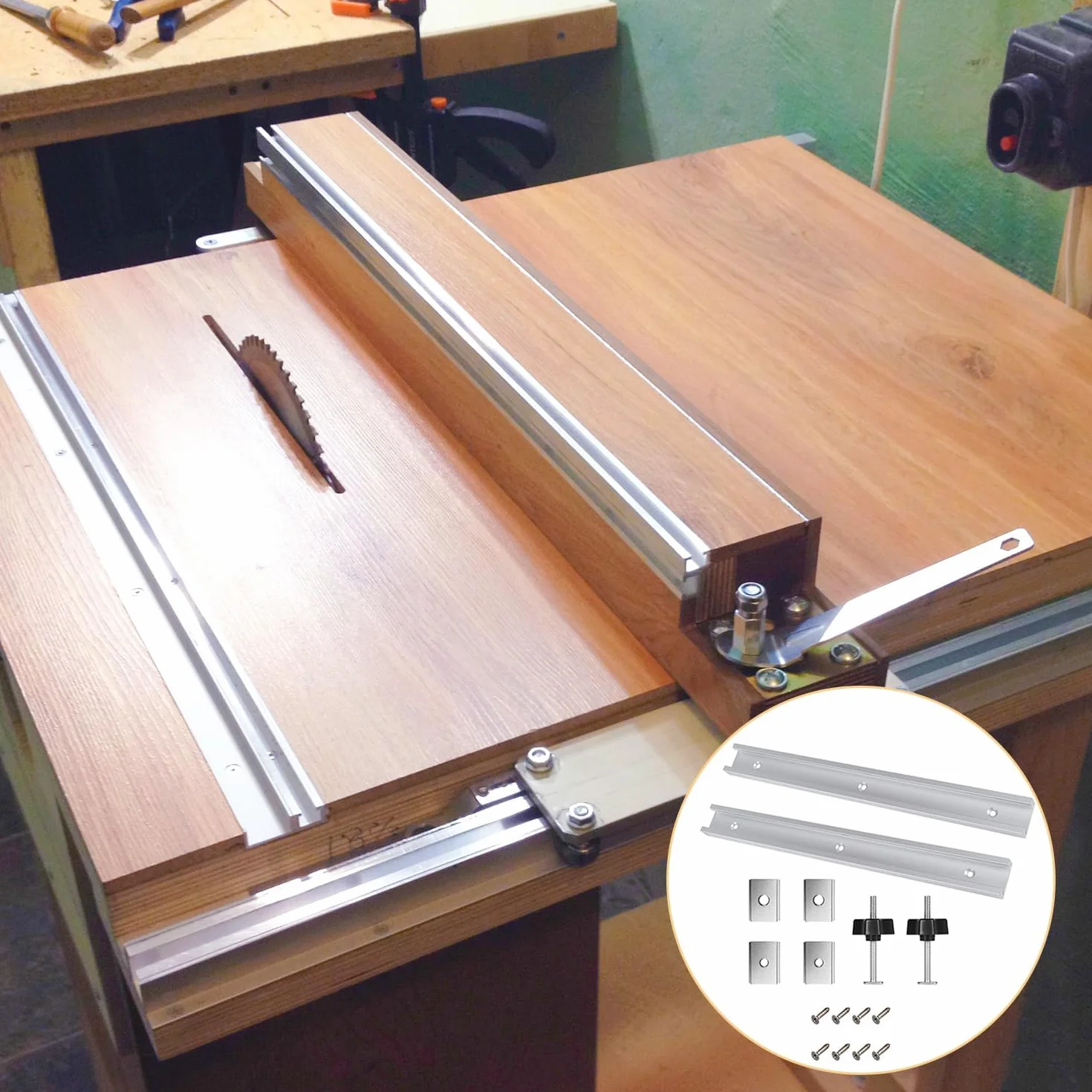 2 sztuki aluminiowych prowadnic T-Slot o długości 400 mm, zestaw prowadnic skośnych T-Nut, prowadnica z suwakami M8/M6, prowadnica służąca do montażu (srebrna)