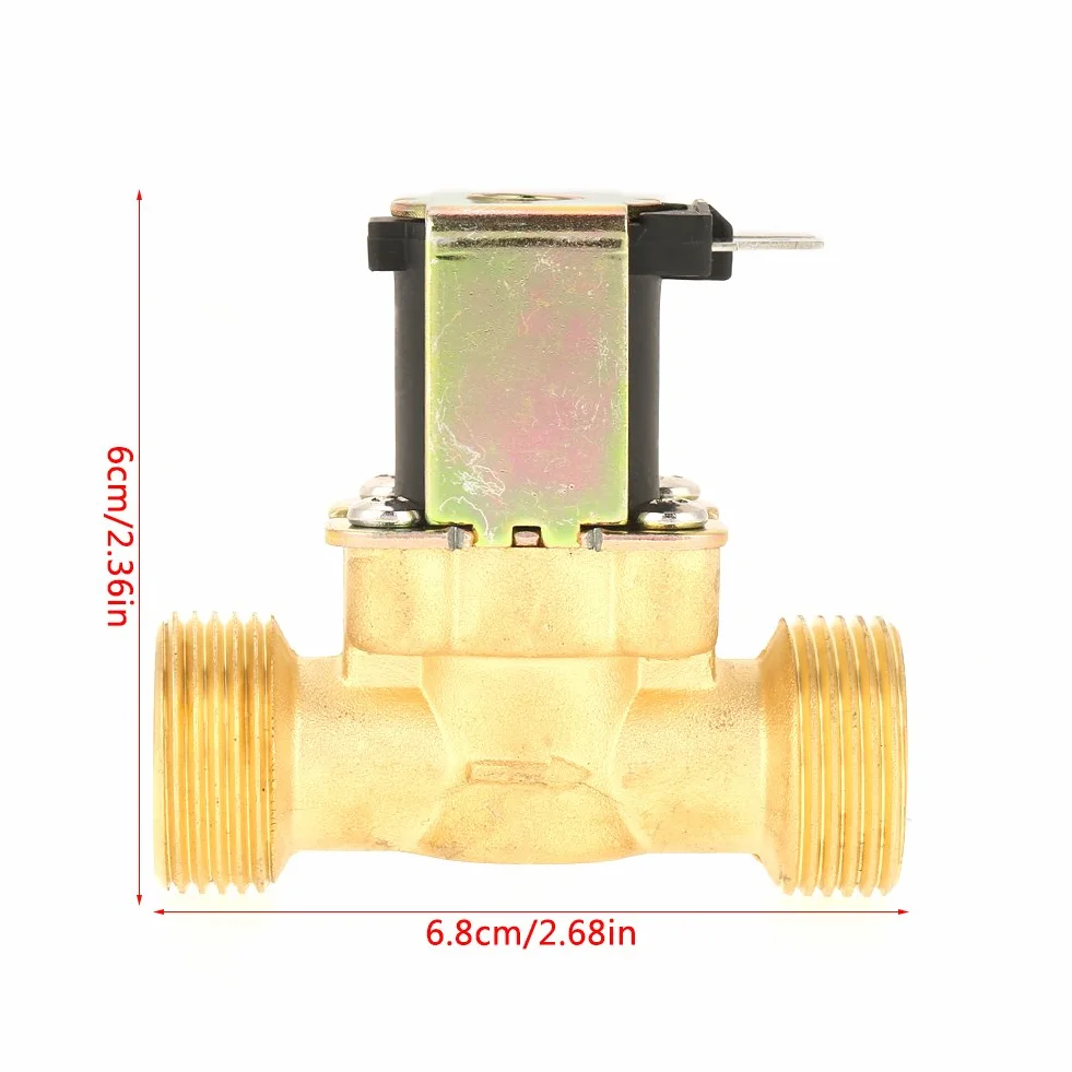 Elektrozawór elektromagnetyczny DC 12V G3/4 normalnie zamknięty mosiężny