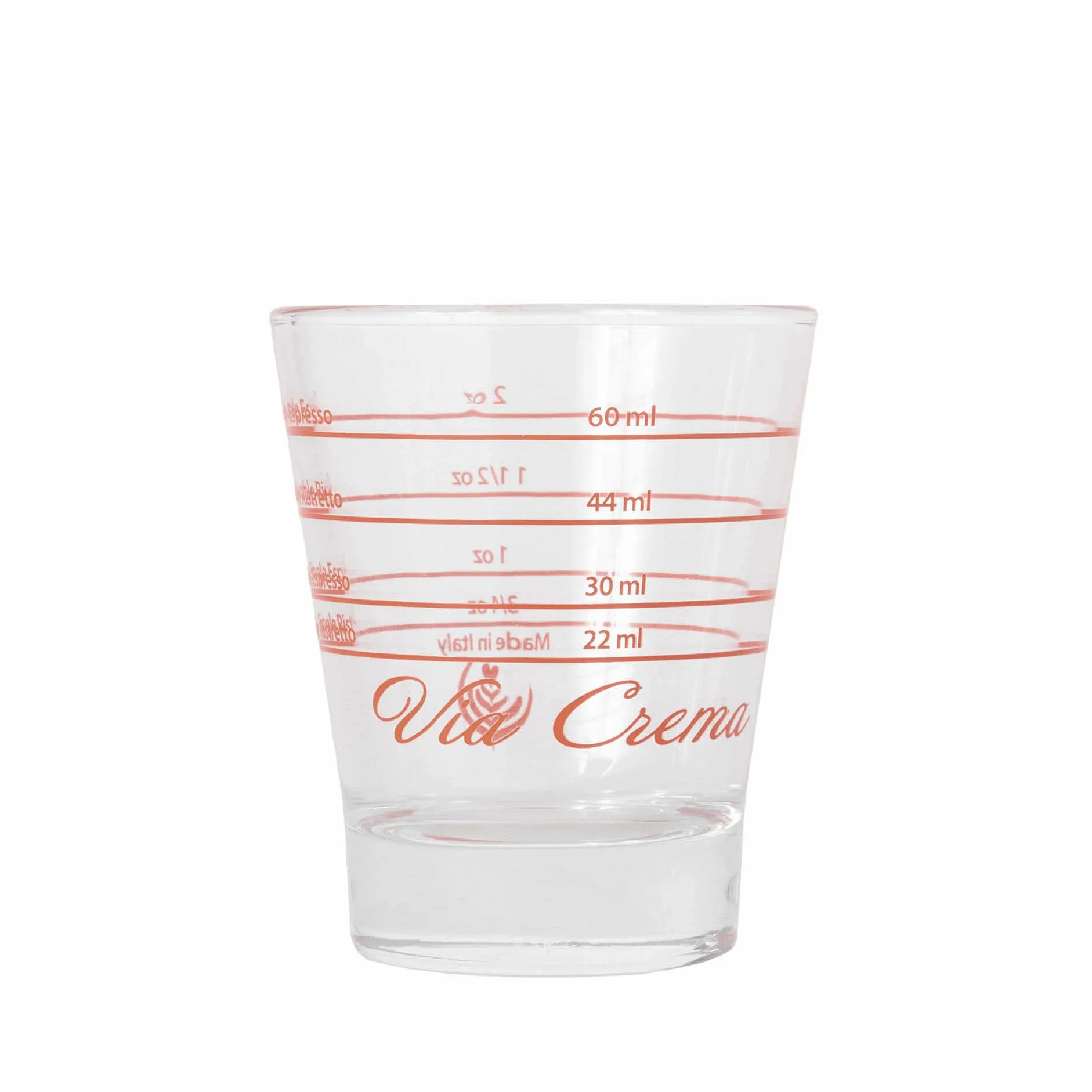 ITALPARTS VIA CREMA [1 sztuka] szklanka do espresso kubek z miarką. Espresso Shot Glass (1) kubek do kawy shot, kubek z miarką barista akcesoria do kawy