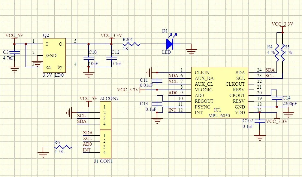 Hailege MPU-6050 GY-521 3-osiowy akcelerometr żyroskop moduł 6 DOF 16-bit AD I2C dla Arduino