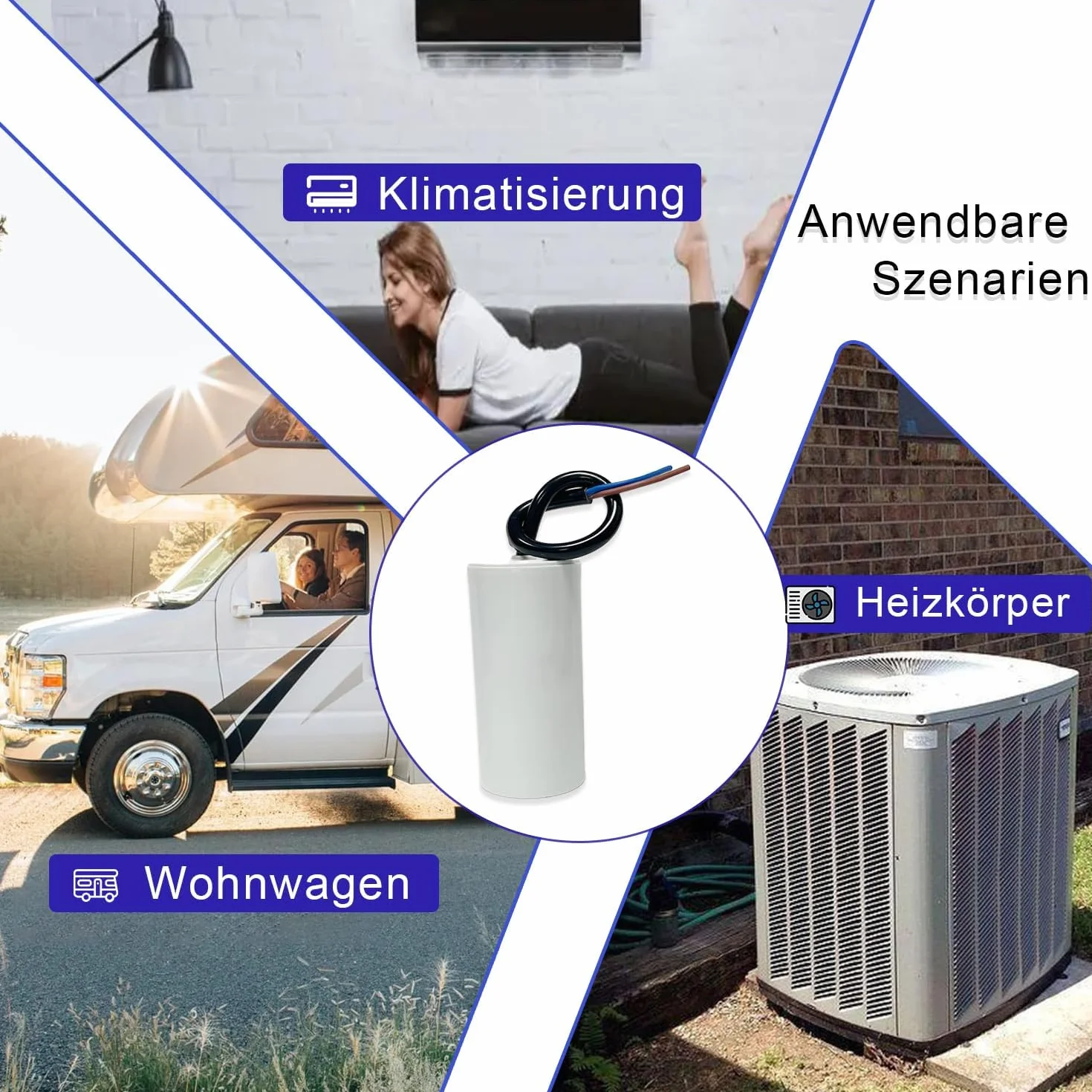 Kondensator CBB60 12 µF 450 V 50/60Hz rozruchowy silnikowy 2 sztuki