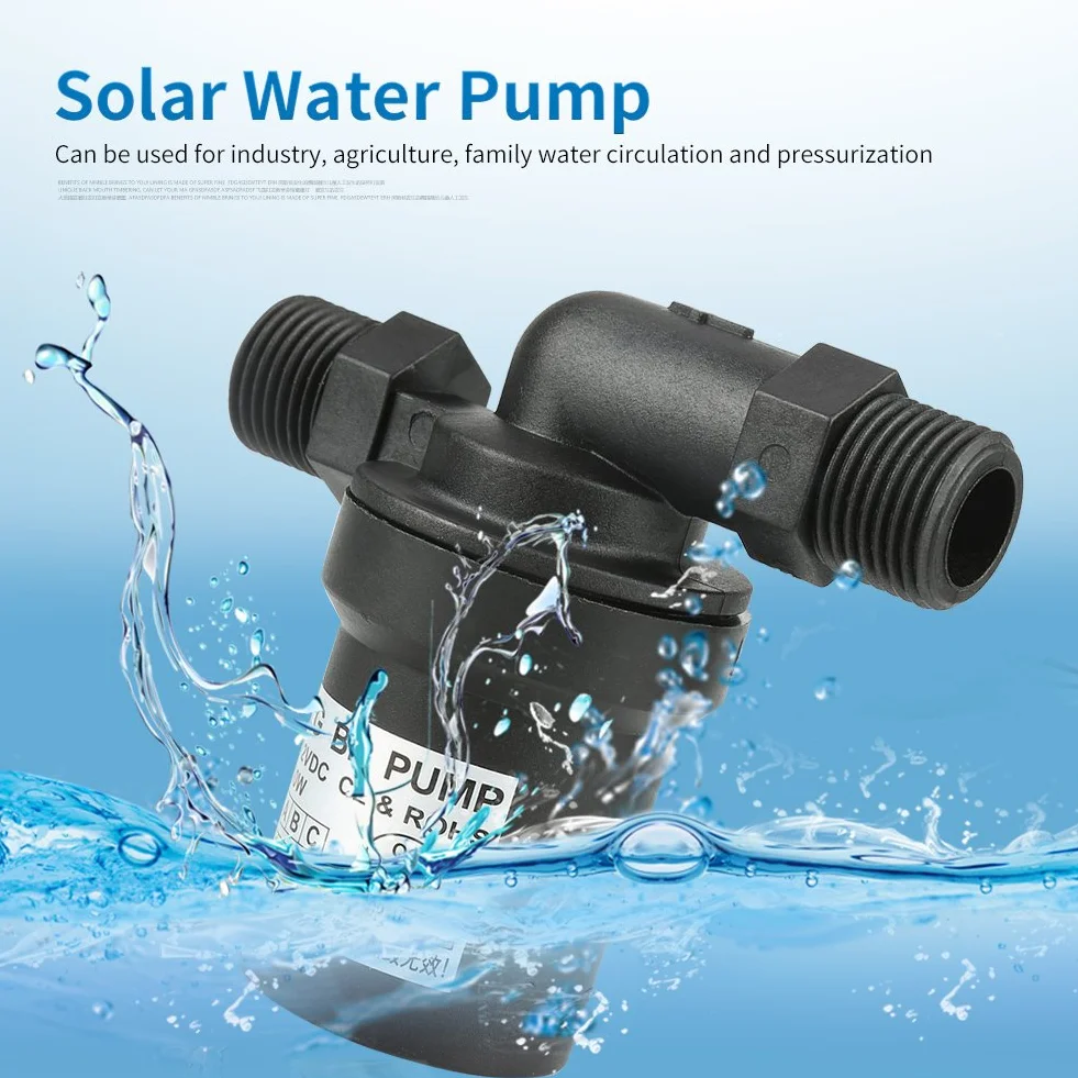 Fydun Solarna wysokotemperaturowa pompa wodna 12 V 10 W DC bezszczotkowa pompa wodna do pompowania cyrkulacyjnego