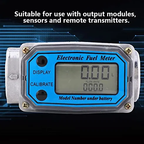 Elektroniczny przepływomierz turbiny, przepływomierz paliwa do oleju napędowego, benzyny, nafty, z cyfrowym wyświetlaczem LCD, 1-calowy wlot/wylot FNPT (niebieski LLW-25)
