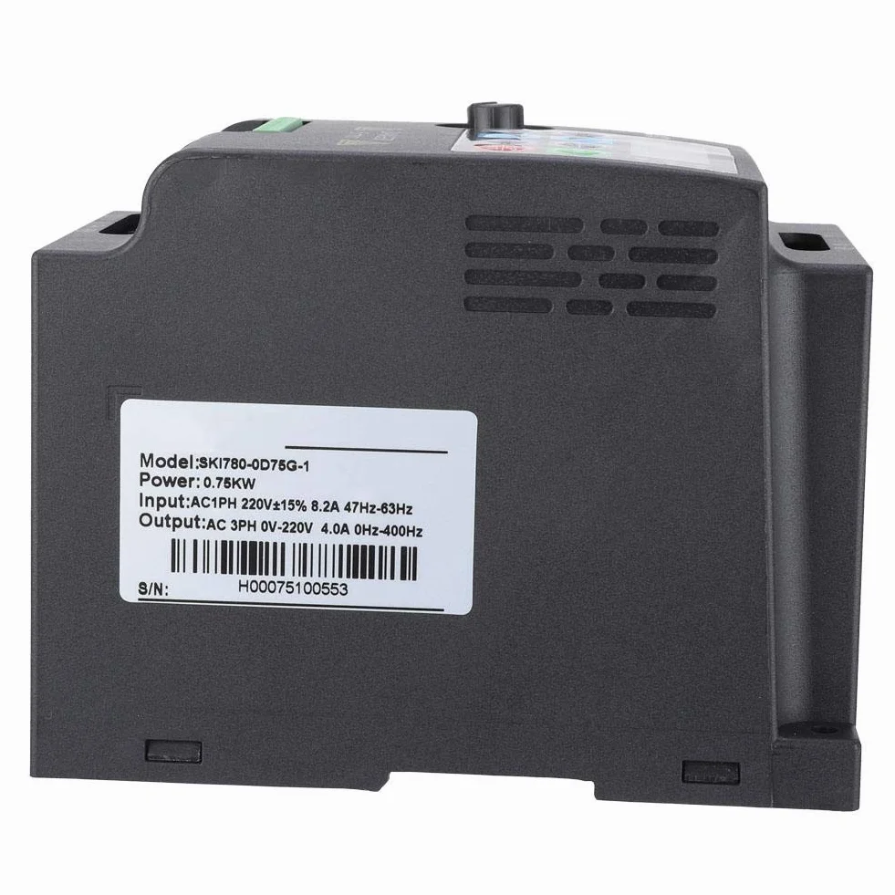 Przetwornica częstotliwości VFD 0,75 kW 3-fazowy regulator prędkości 220 V/380 V