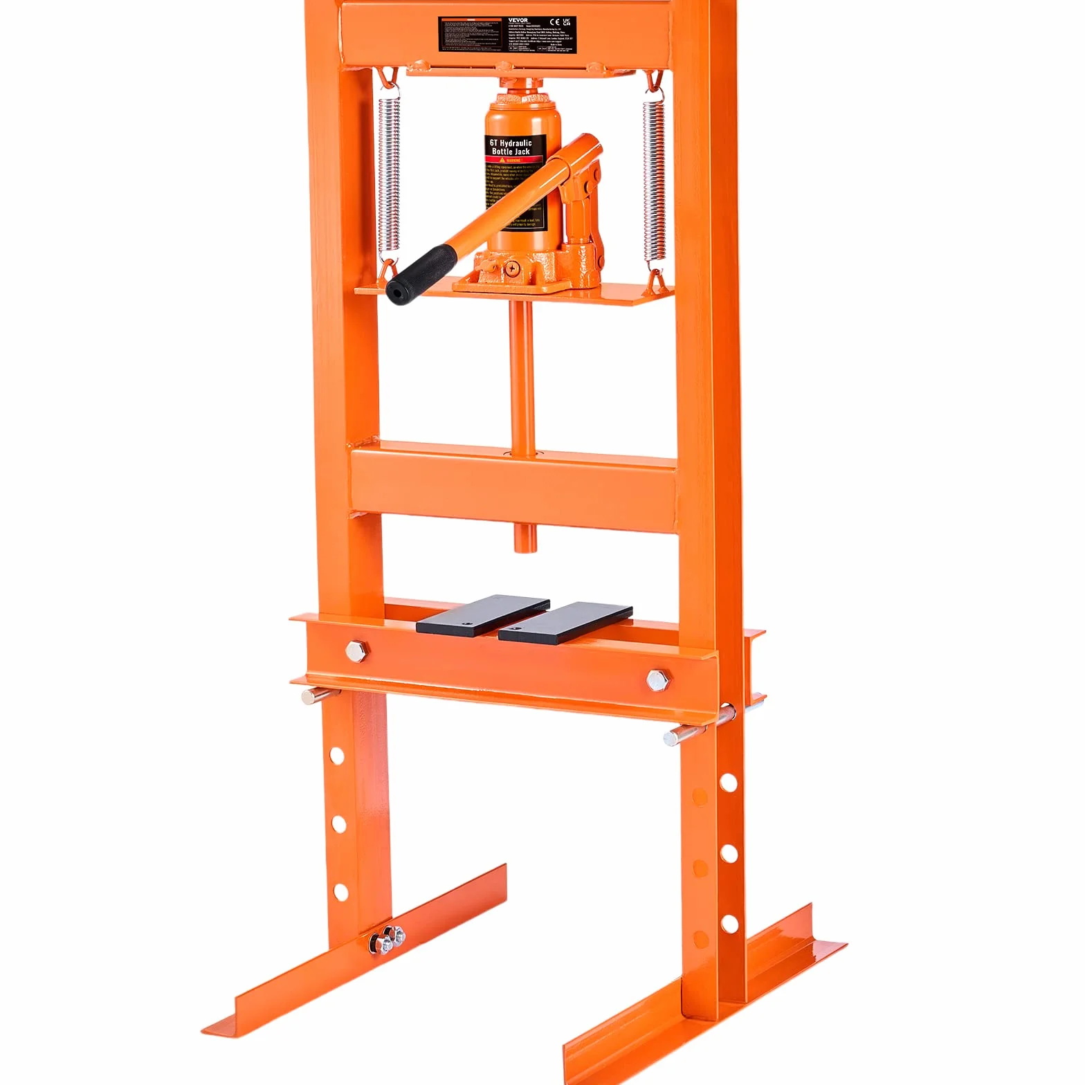 VEVOR ZX0901 6T 6 Ton H-Frame garaż/sklep prasa podłogowa regulowane talerze, pomarańczowe