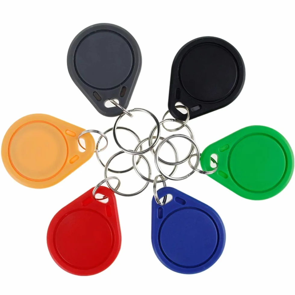 LIBO breloki RFID NFC inteligentna karta identyfikacyjna RFID kontrola dostępu piloty bliskość 13,56 MHz MF Classic 1k IC S50 token tylko do odczytu (10 sztuk, różne kolory)