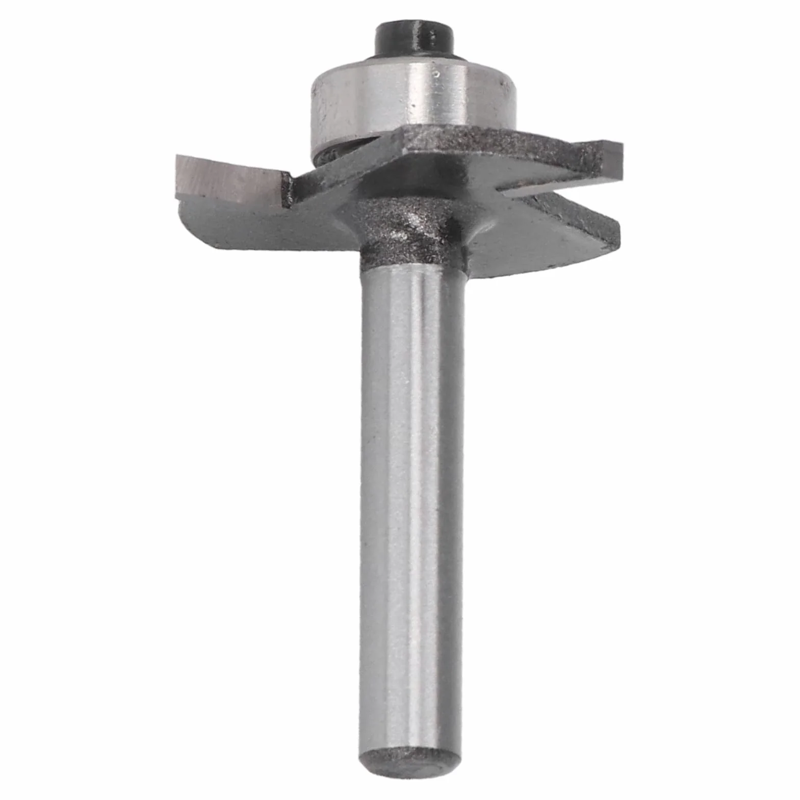 T Slot Router Bit,1/4in Shank 3/32in Cutting Height T Track Router Bit,3 Flute,with Bearing, for Plywood Slotting,Grooving,Rebating