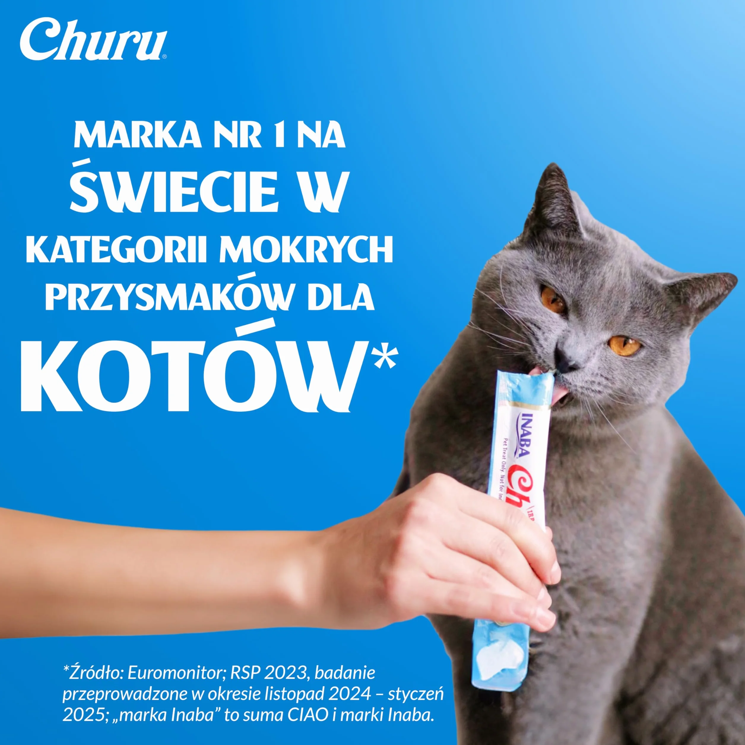INABA Churu Przysmaki dla kotów wykonane z wysokiej jakości składników, bogate w wilgoć i białko, niskokaloryczne, bez zbóż i cukru, 80 x 14 g