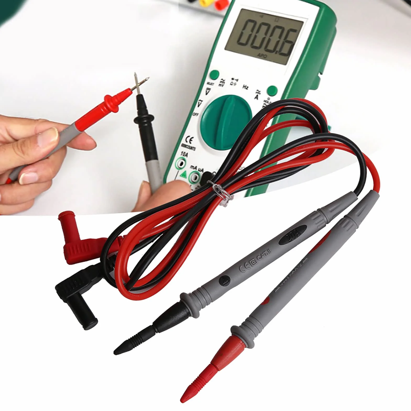 2 sztuki zestaw przewodów pomiarowych do multimetrów elektrycznych z silikonu AC/DC 1000V zestaw przewodów do testowania pojazdów zestaw przewodów pomiarowych elektryka tester 20A