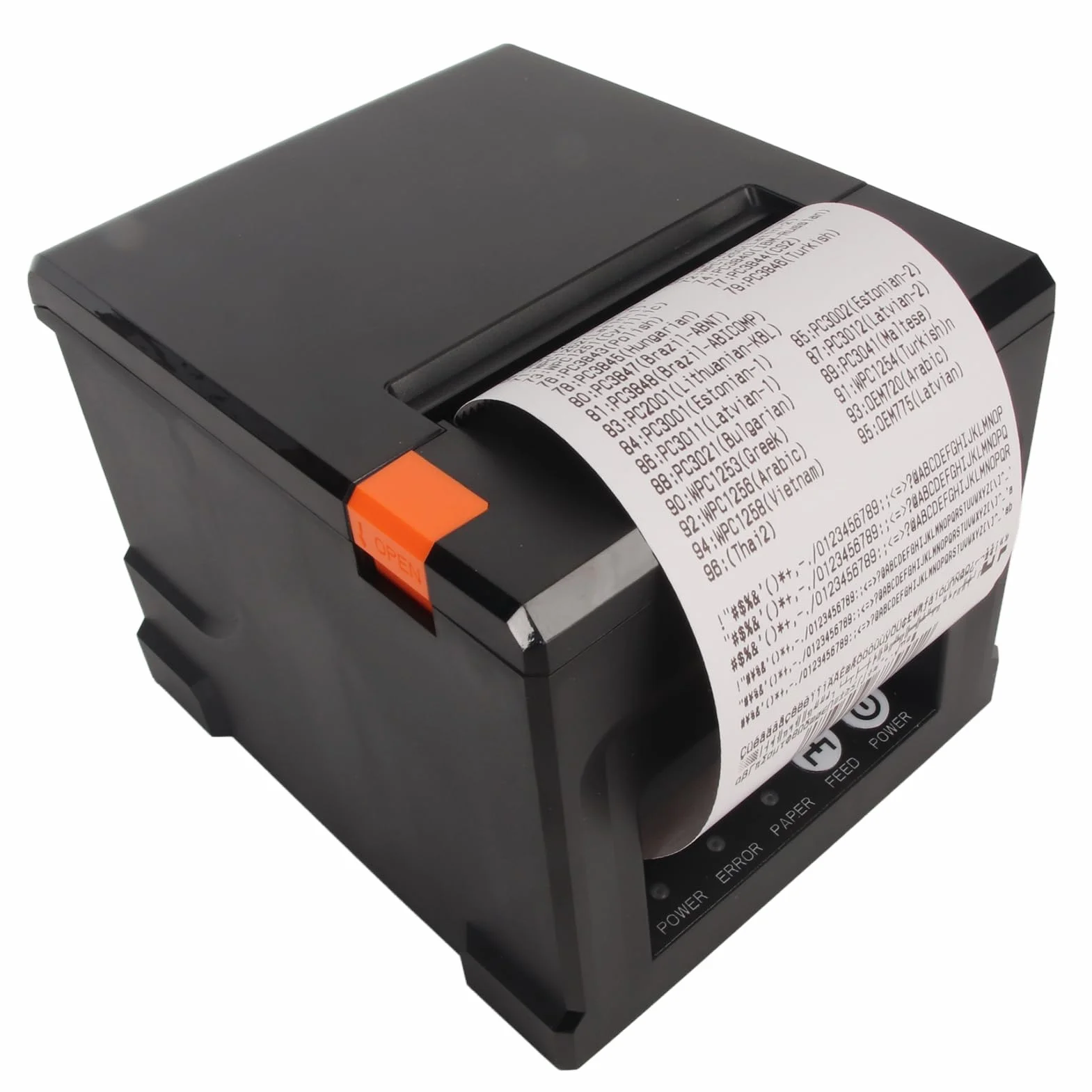 Termiczna Drukarka Paragonów z Automatycznym Obcinaniem, Drukarka POS 80 Mm, Obsługa Interfejsu Szeregowego Ethernet Bluetooth i USB, Szuflada na gotówkę, Drukarka Kuchenna w (Wtyczka UE)