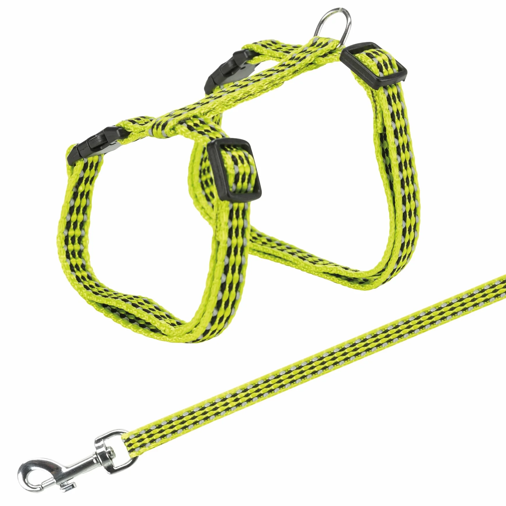Trixie 4184 uprząż dla kotów z smyczą, odblaskowa, nylon, 22–42 cm/10 mm, 1,20 m