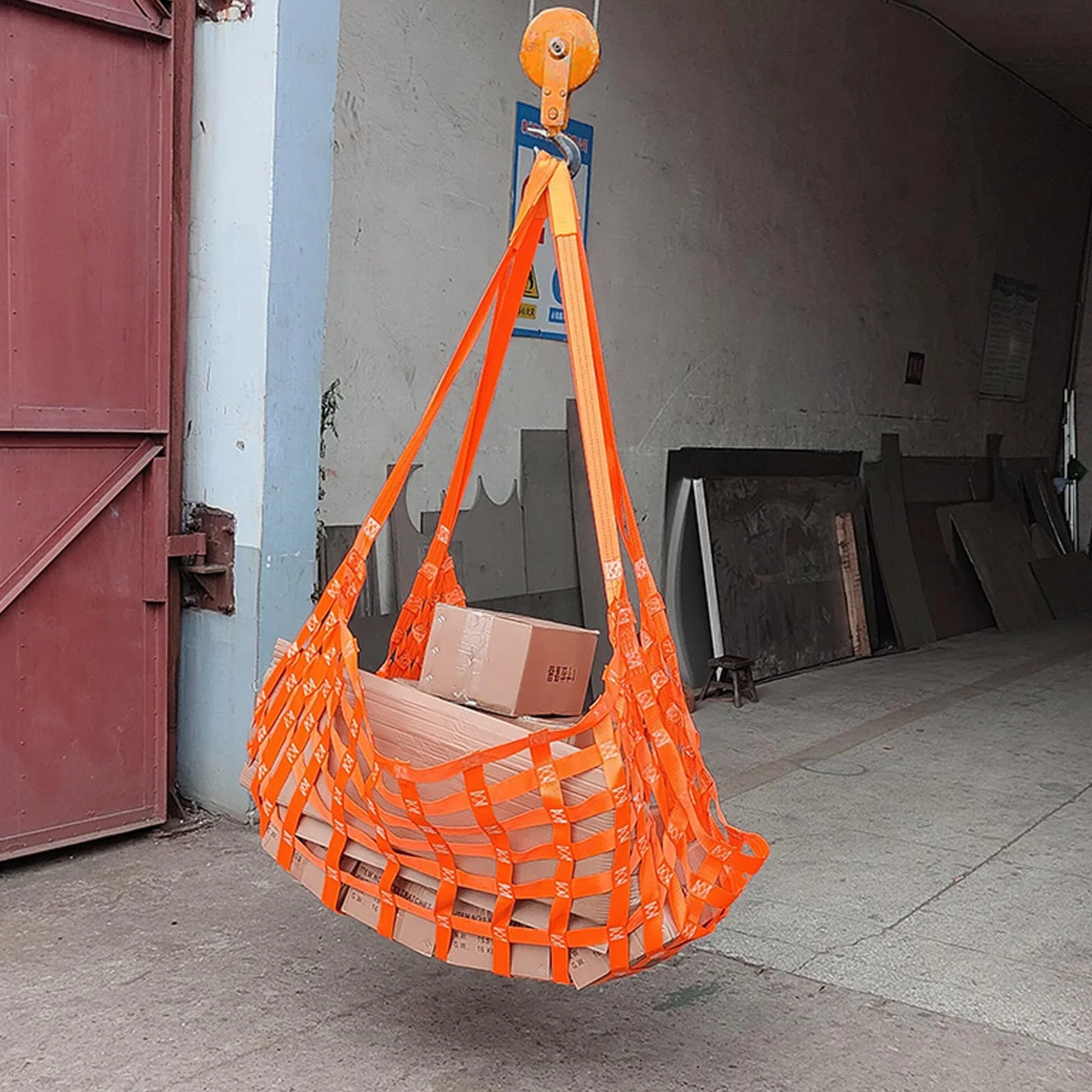 Wisząca siatka do podnoszenia ładunków 1 x 1 m 300 kg poliestrowa