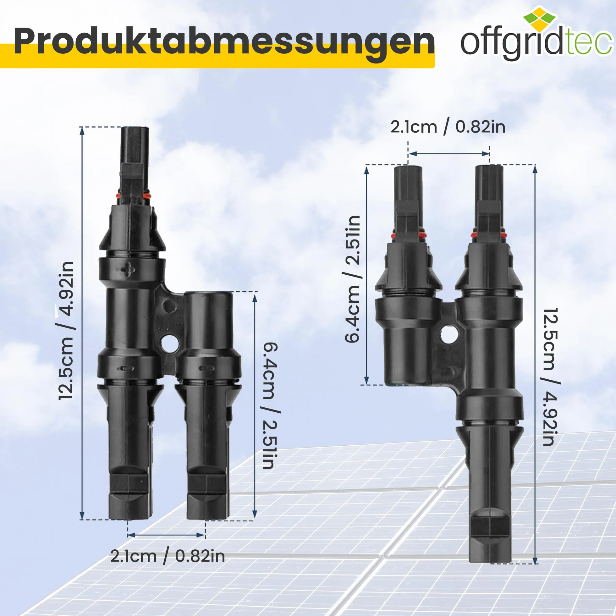 Offgridtec 000-000-002 Gniazda rozgałęźne, Czarny, 2 Sztuki