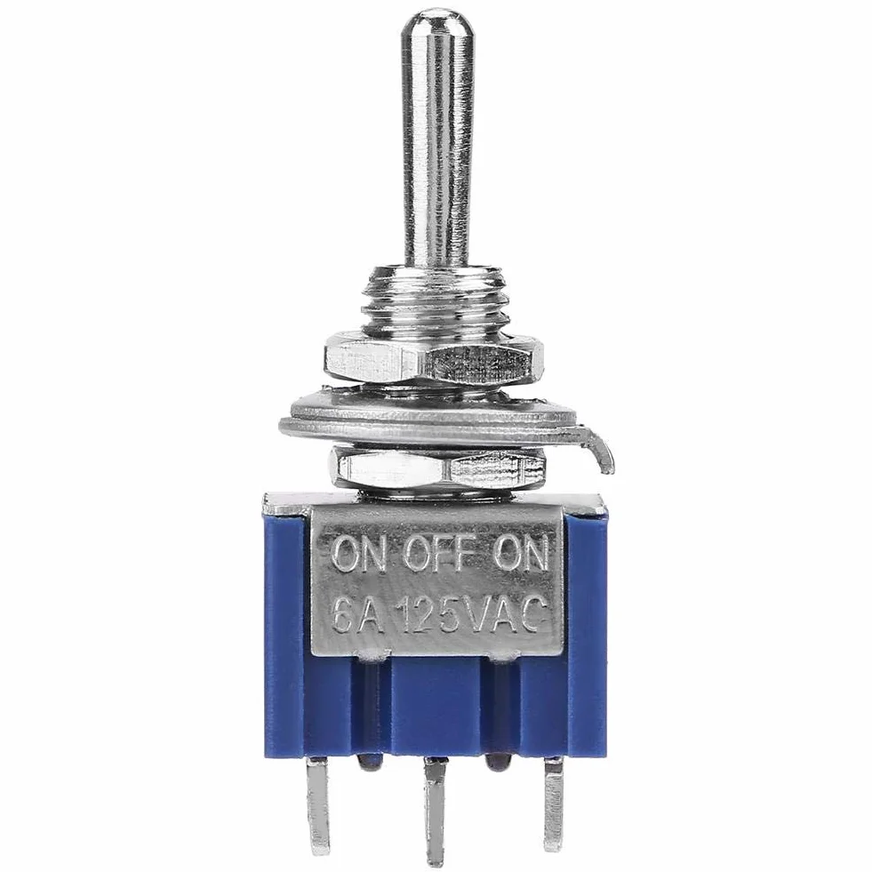 Mini Przełącznik Kołyskowy SPDT 3-Pozycyjny ON-OFF-ON 6A 125VAC 6mm