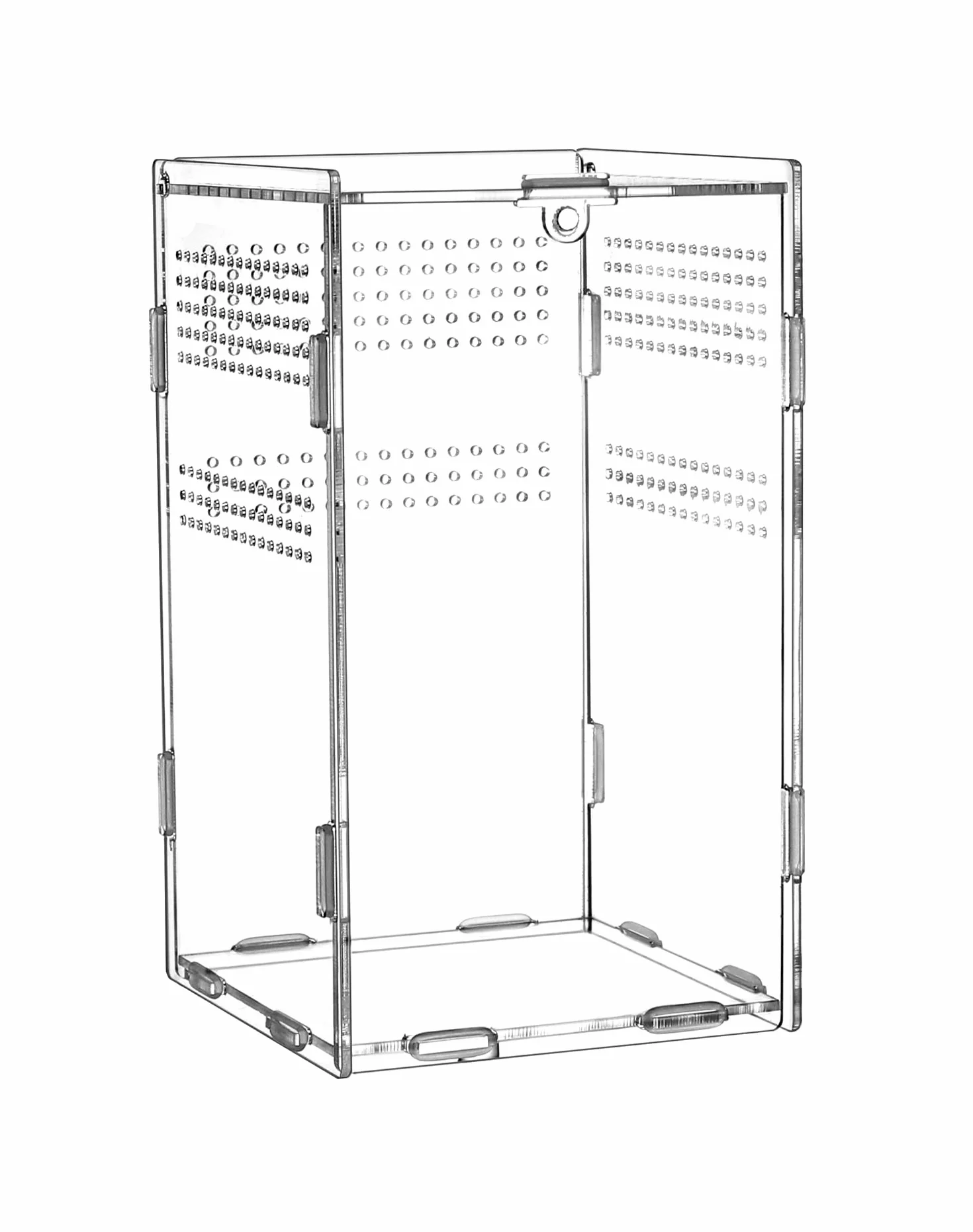 QWORK® Akrylowe pudełko do karmienia gadów,20×12×12cm dla modliszki, pająków, jaszczurek, ślimaków