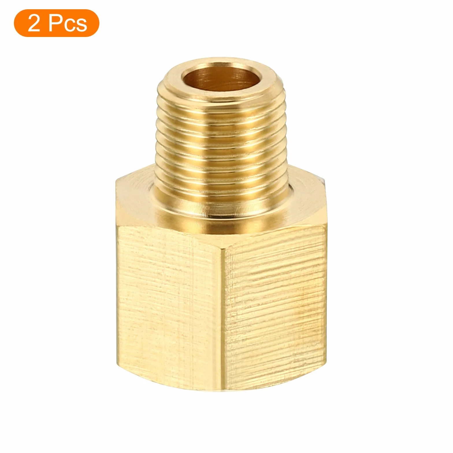 QUARKZMAN 1/8 NPT wtyczka x 1/4 NPT żeńska mosiężna złączka rurowa sześciokątna redukcja do wody i gazu 2 szt