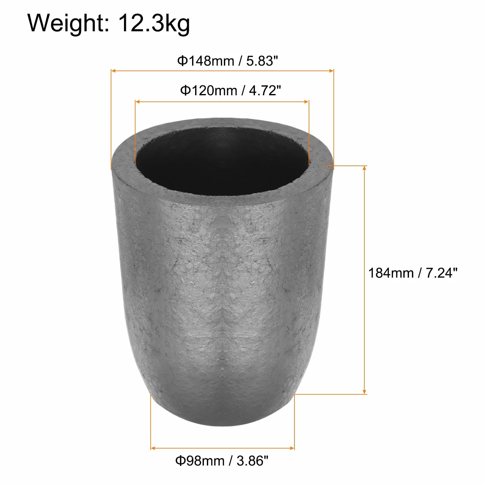 QUARKZMAN Tygiel grafitowy krzem 12,3 kg tygiel miedziany kubek do odlewania wlewka odlewanego metalu złoty srebrny miedź piec odlewany do pieca odlewanie narzędzia jubilerskie 4,72" IDx7,24" H
