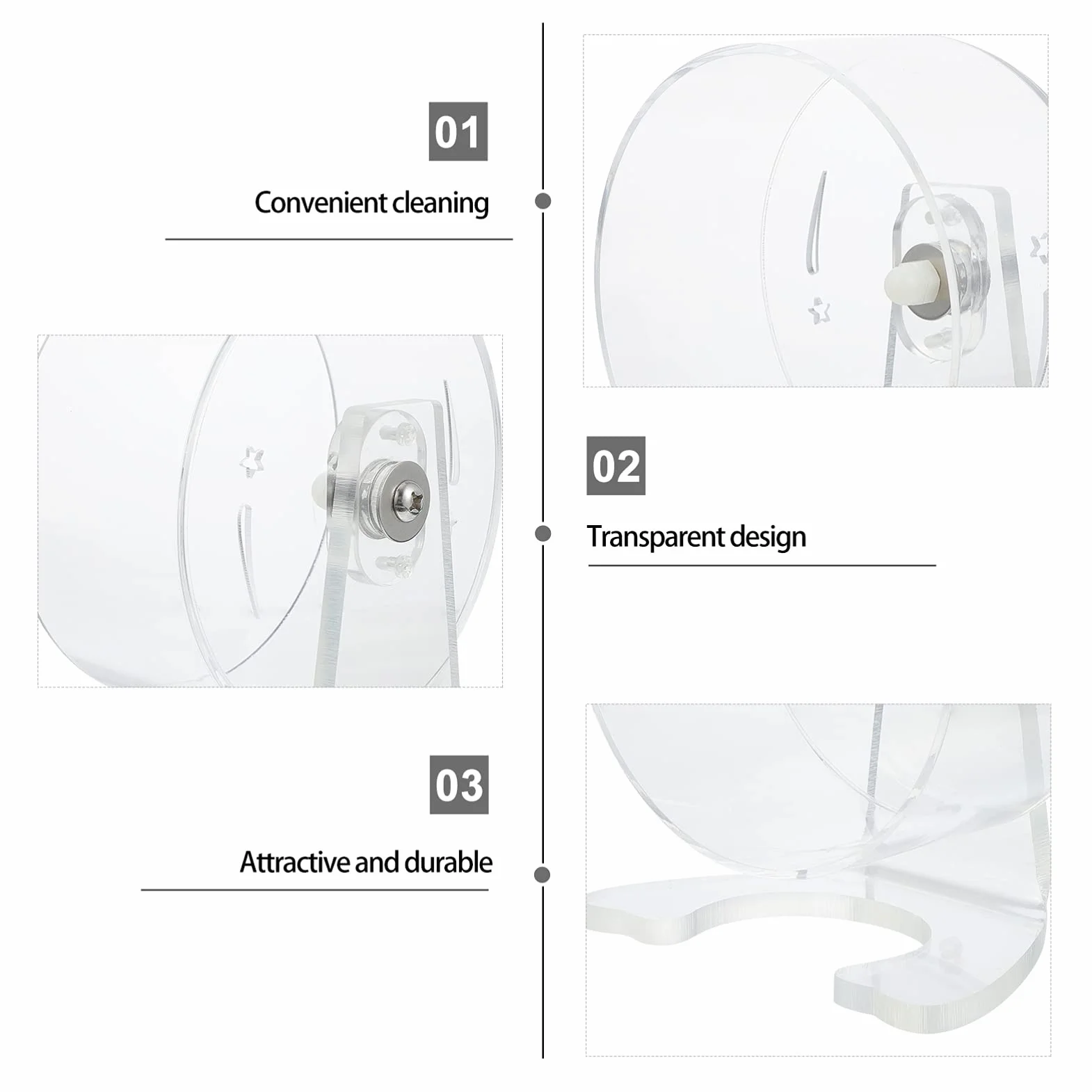 POPETPOP 15cm Hamster Running Wheel Bracket Cichy Wyciszający Koło Zabawka Do Ćwiczeń Dla Małych Zwierząt