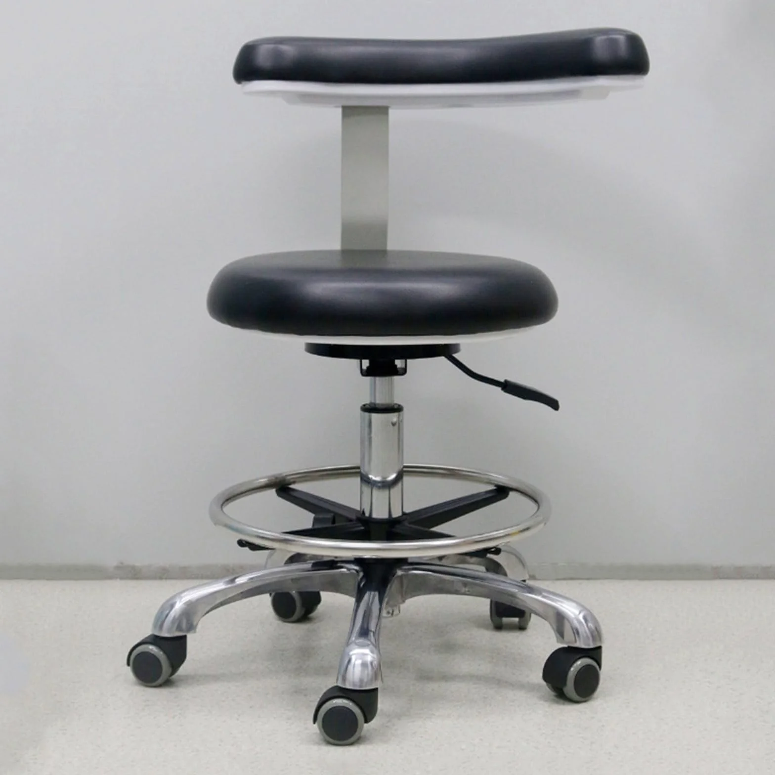 Krzesło dentystyczne stołek medyczny stołek asystent stomatologiczny stołek obracany o 360° podłokietnik skóra PU stołek siodełko krzesło salon regulacja wysokości