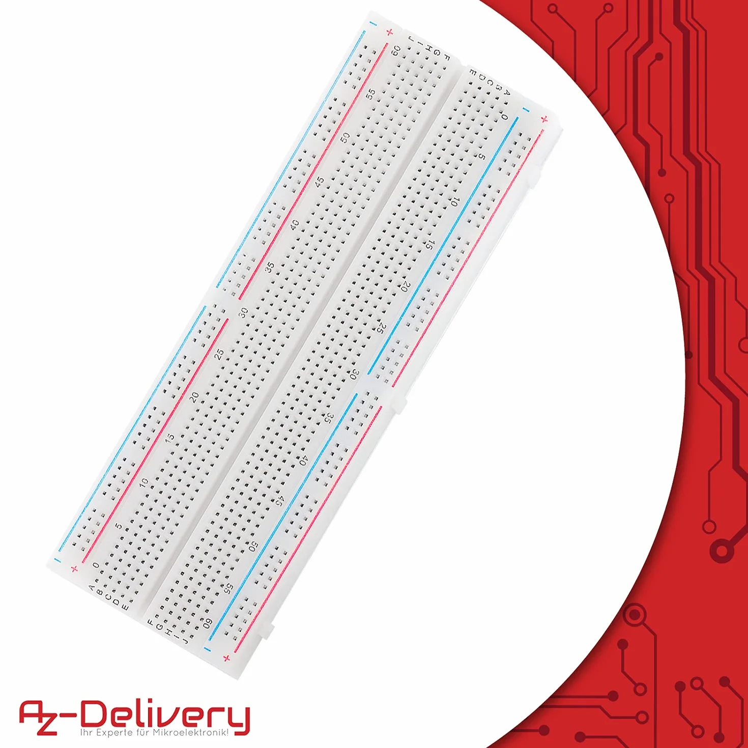 AZDelivery MB-102 breadboard z 830 stykami kompatybilny z Arduino i Raspberry Pi