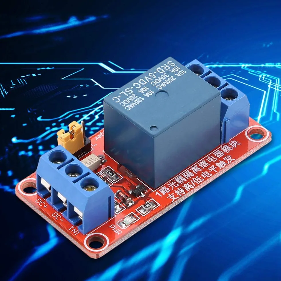 Keenso 1-kanałowy przekaźnik 5 V/12 V/24 V z transoptorem, wyzwalaczem wysokiego i niskiego poziomu