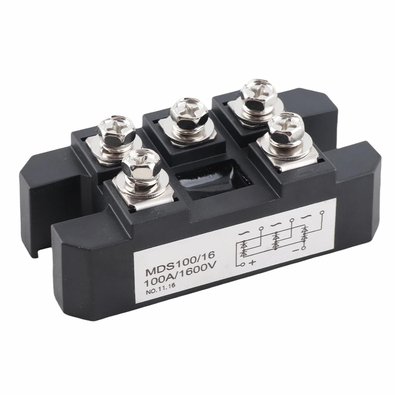 Mostek Prostowniczy Mds-100A 100A Amper 1600V Trójfazowy Diodowy Prostownik Mostkowy Pełnookresowy Moduł Krzemowej Diody Wysokowydajna 5-Pinowa Dioda Prostownicza Mostka