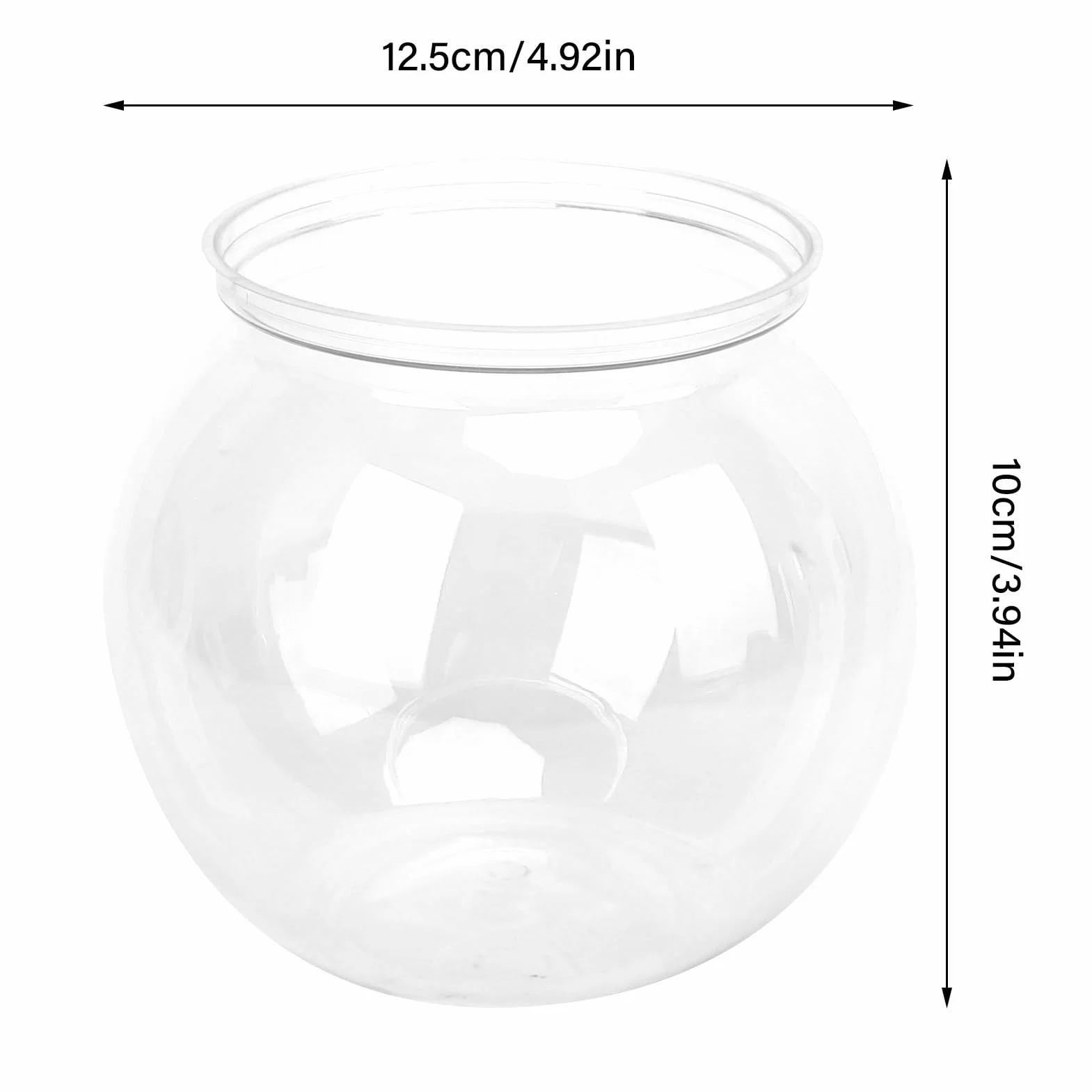 Mini Zbiornik na Ryby, Klasyczna Miska na Ryby w Stylu Bębna, Przezroczysta Plastikowa Okrągła Miska, Akwarium Widok 360°, Centralny Element Akwarium lub Terrarium
