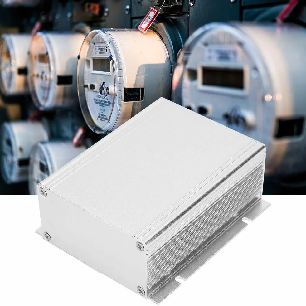 Obudowa aluminiowa Aluminiowe pudełko projektowe na płytkę PCB Elektroniczna obudowa projektowa 39 x 88 x 100 mm srebrno-biały