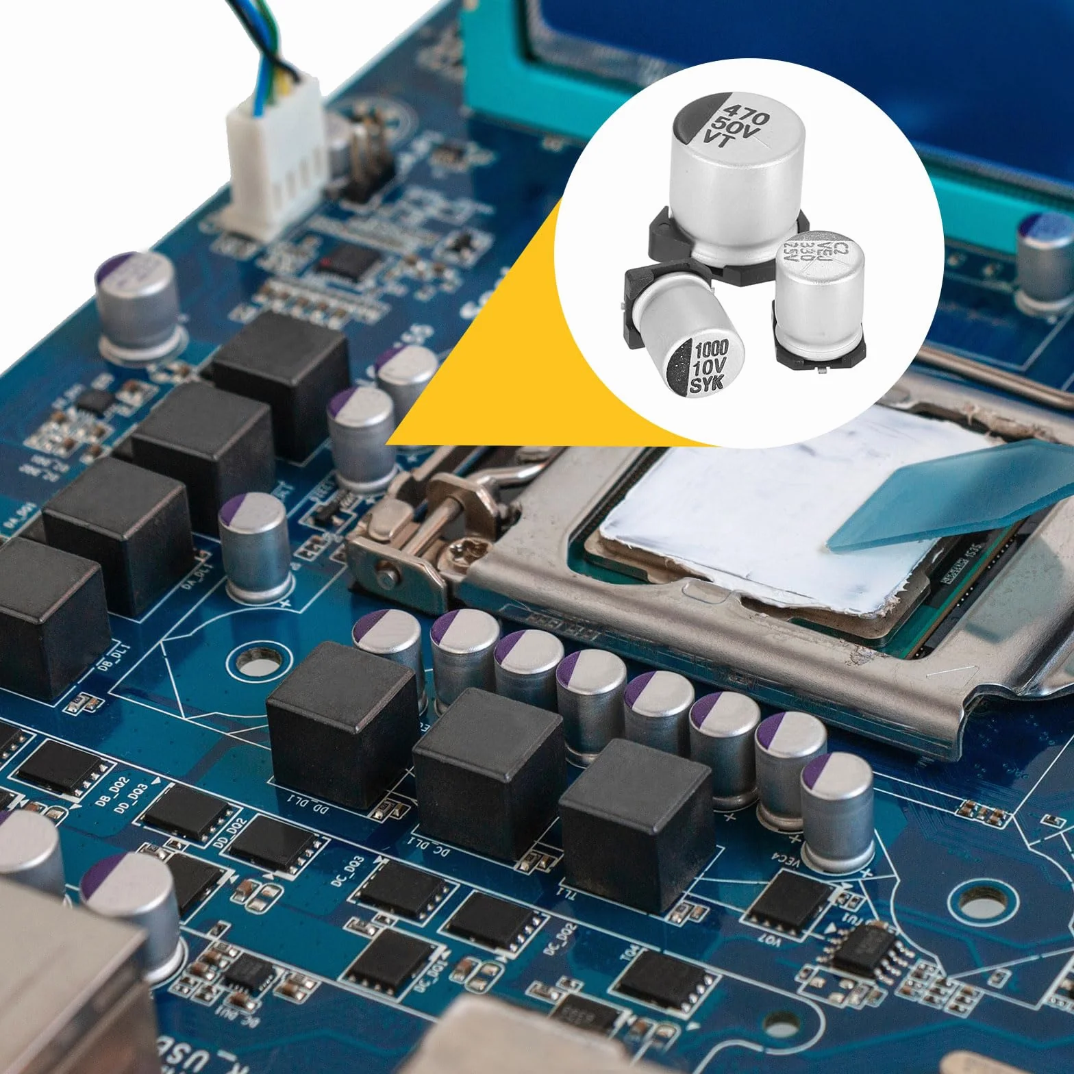 QUARKZMAN 22uF 25V Aluminiowe kondensatory elektrolityczne, kondensator elektrolityczny o niskiej impedancji do montażu powierzchniowego do obwodów telewizyjnych Projekty komputerowe, 5 x 5,4 mm, 20