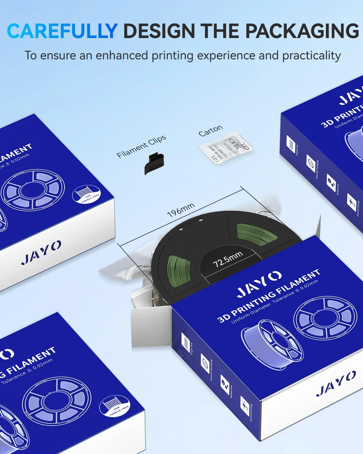 JAYO Rapid Matte PETG filament 1,75 mm, High Speed 50-600 mm/s, filament do drukarki 3D, dokładność wymiarowa +/- 0,02 mm dla większości drukarek FDM 3D, 1,1 kg/szpula (2,43 lbs), różowy