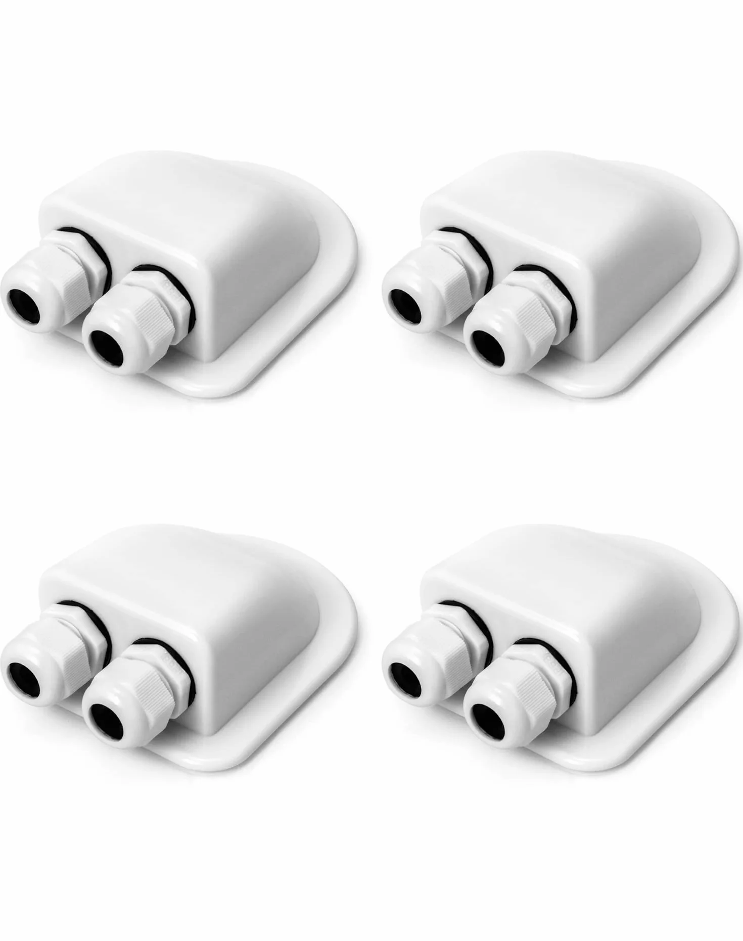 QWORK® 4 sztuka kanał dachowy IP68 wodoodporny ABS podwójny kanał kablowy do słonecznej klimatyzacji satelitarnej przyczepa kempingowa łódź;