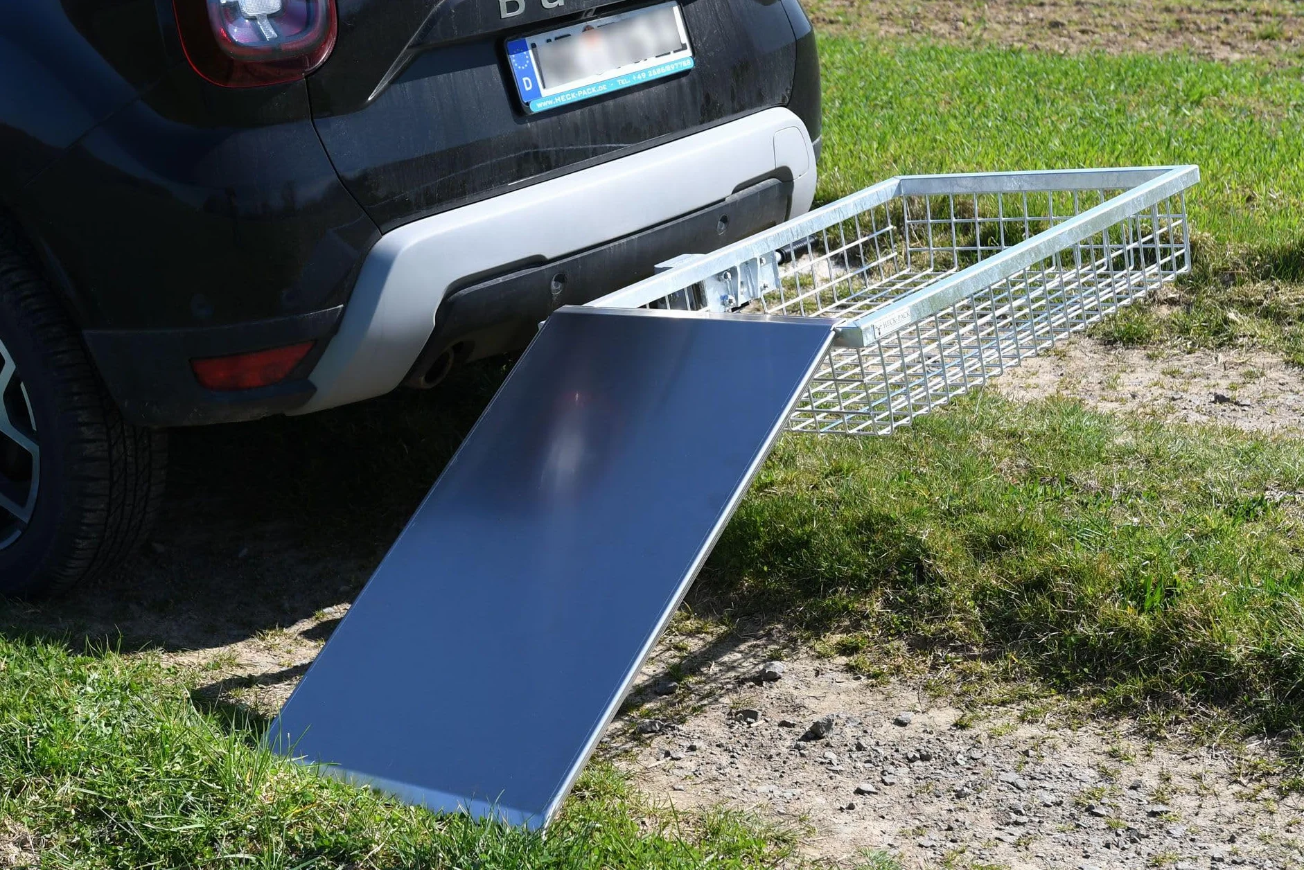 Heck-Pack Rampa górska, rampa załadunkowa, rampa, pomoc do załadunku z blachy aluminiowej (do bagażnika tylnego 600 mm)