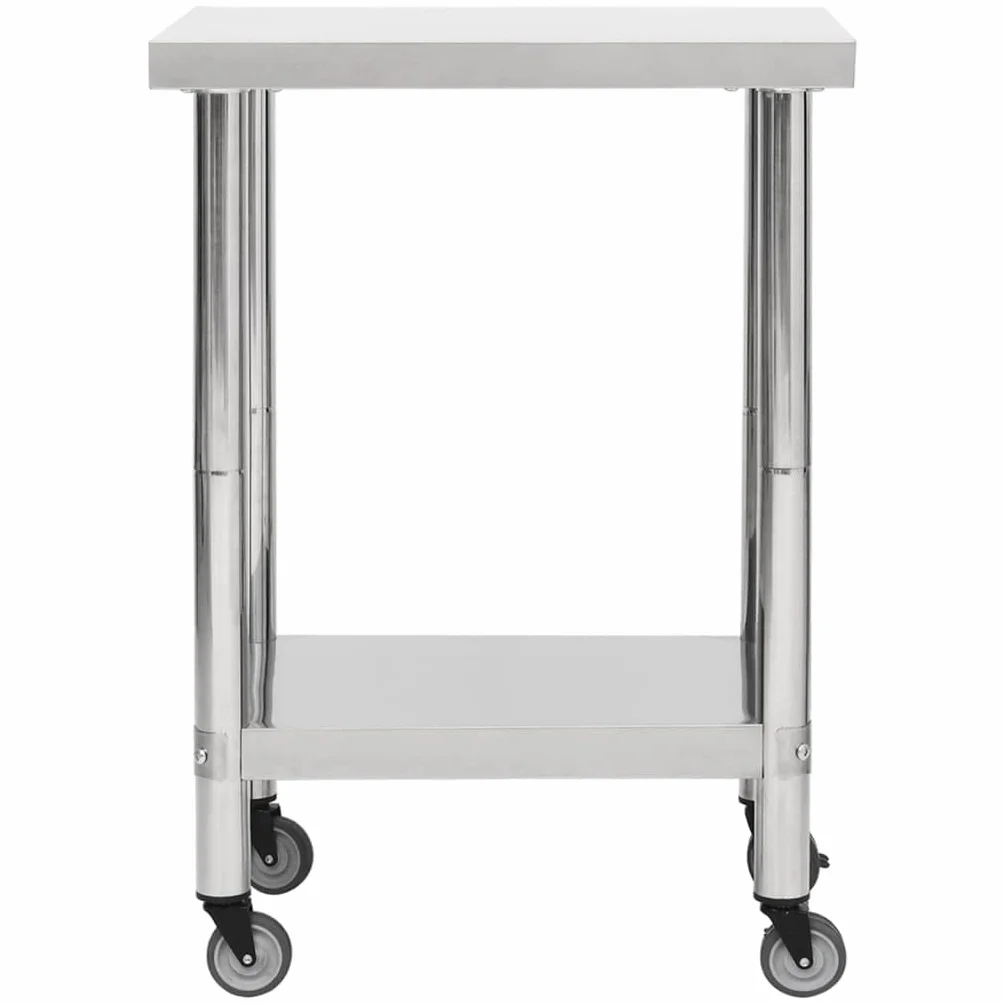 Stół roboczy kuchenny na kółkach 60x45x85 cm stal nierdzewna