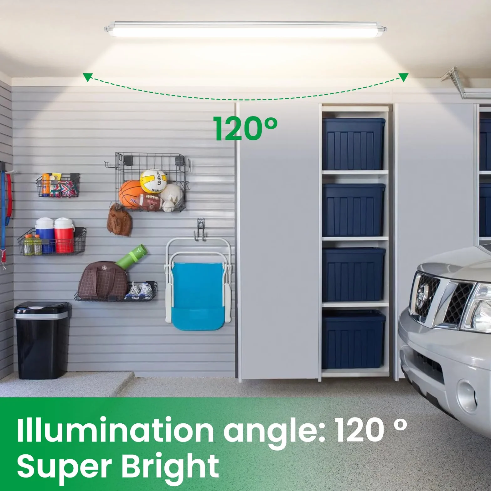 ALUSSO Listwa świetlna LED 120 cm, 36 W, 4320 lm, 4000 K, możliwość łączenia, oświetlenie garażowe, wodoodporne IP65, lampy sufitowe do szopy, warsztatu, biura, kuchni, 2 szt