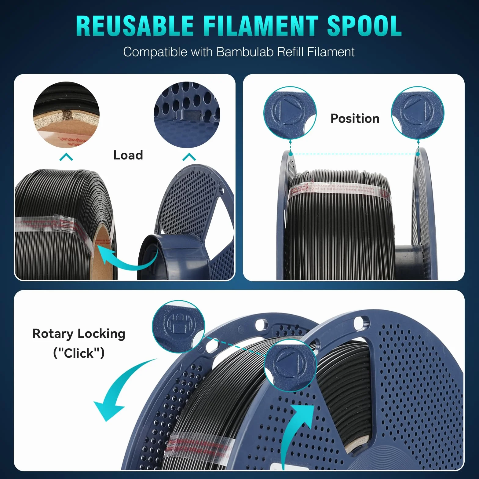 SUNLU ABS Filament 1.75mm Pakiet, Filament do drukarki 3D 1 kg*2, ABS o wysokiej odporności na ciepło 1,75 mm do funkcjonalnego drukowania 3D, 1kg na Szpulę, 2 Rolki, Czarny+Czarny