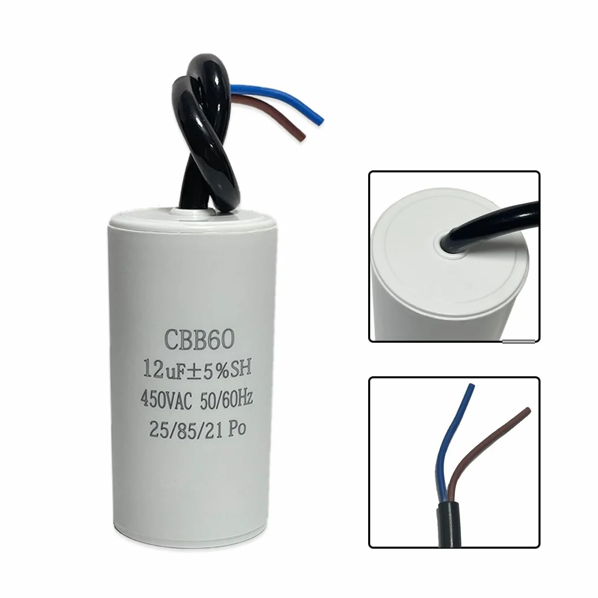 Kondensator CBB60 12 µF 450 V 50/60Hz rozruchowy silnikowy 2 sztuki