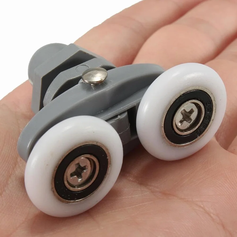 4 szt.Prysznic Drzwi Koła Rolki Trwałe Podwójne Przesuwne Rolki Koła Drzwi Łazienkowe Szklane Drzwi (23mm)