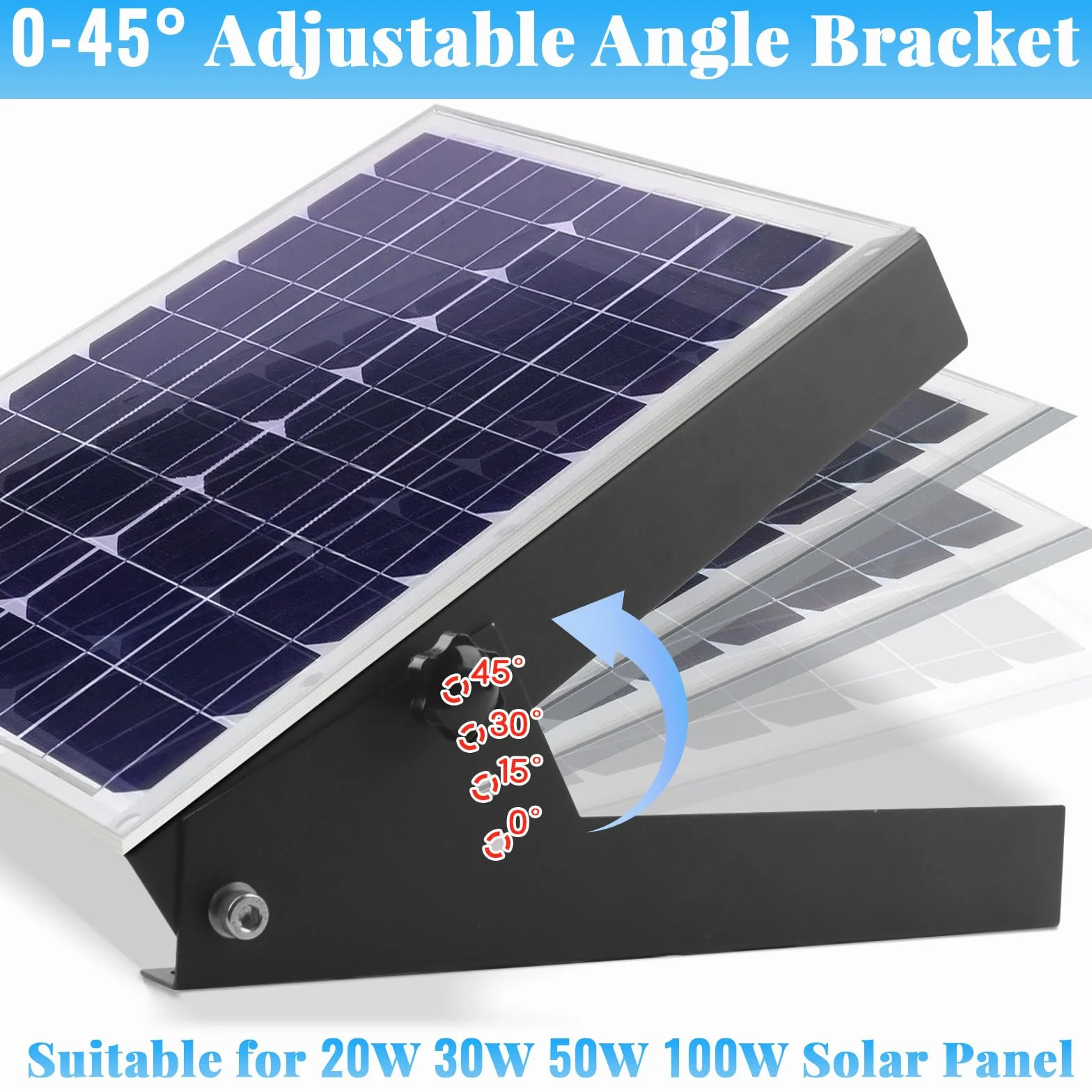 Uchwyt do modułu solarnego 2 pary regulowany kąt 0-45° do przyczep kempingowych ścian i dachów