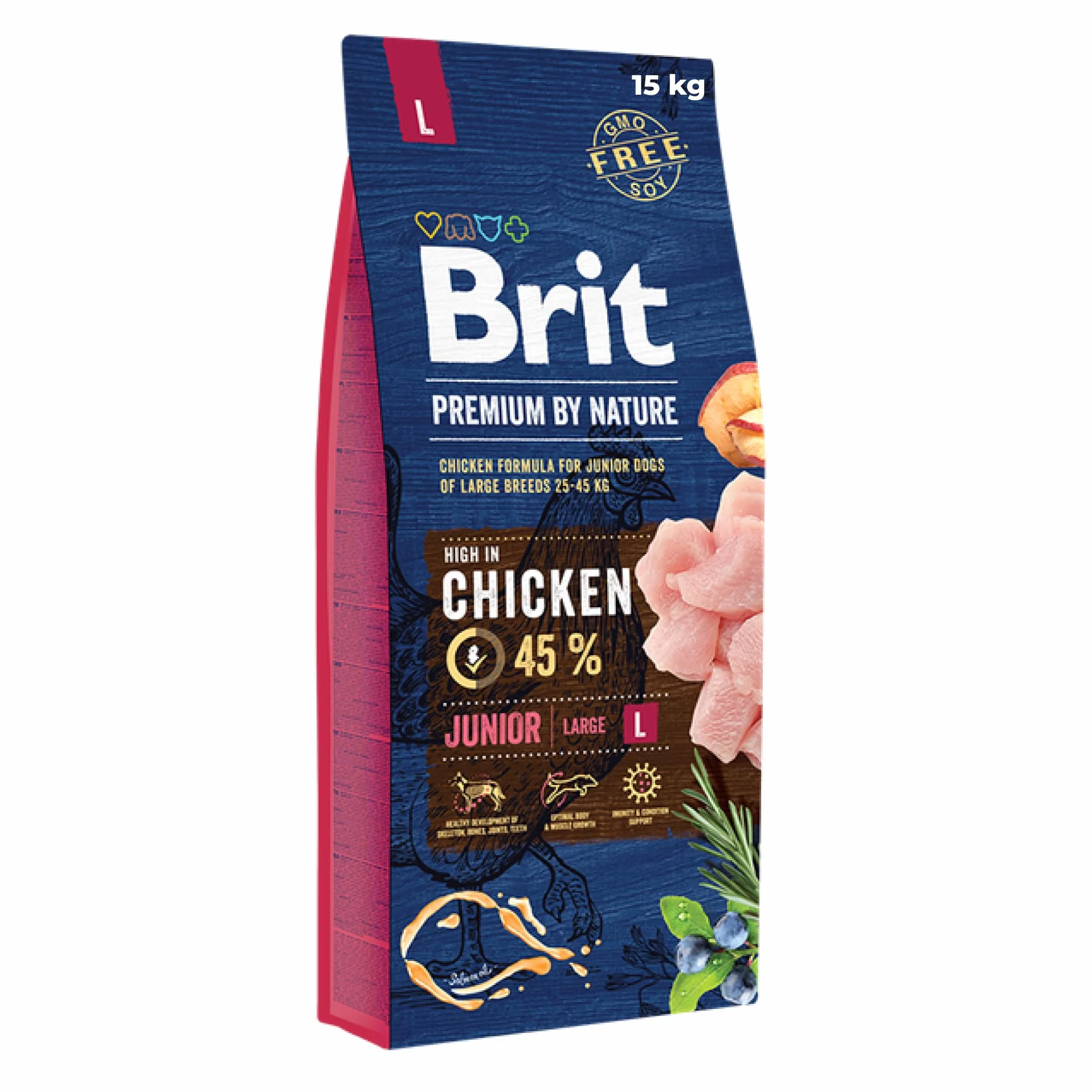 Brit Premium by Nature Junior L - Dry Dog Food - Kurczak 15 kg