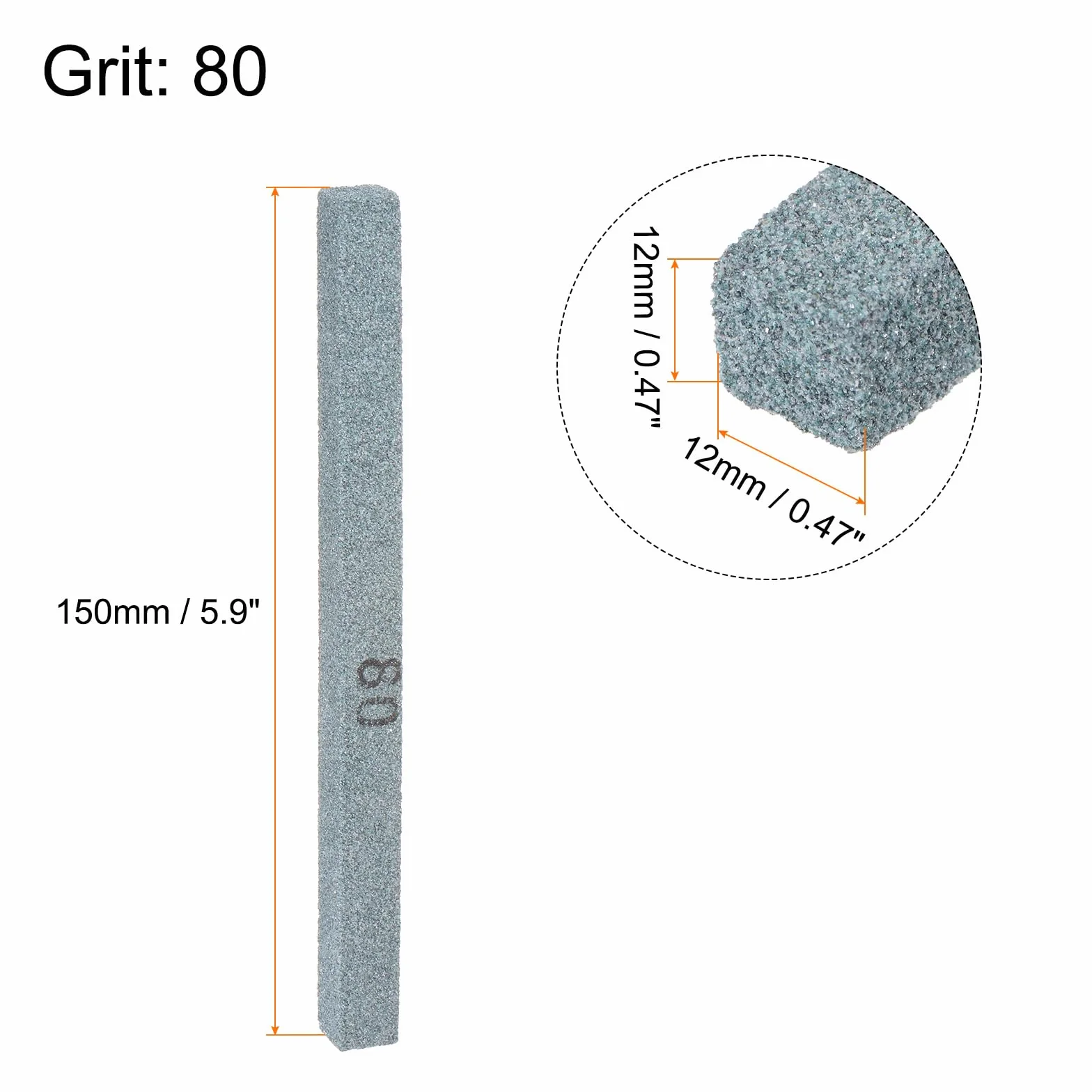 QUARKZMAN 3 szt. kamienie szlifierskie 80 ziarnistość 150 mm x 12 mm x 12 mm prostokąt zielony węglik krzemu kamień do ostrzenia noży