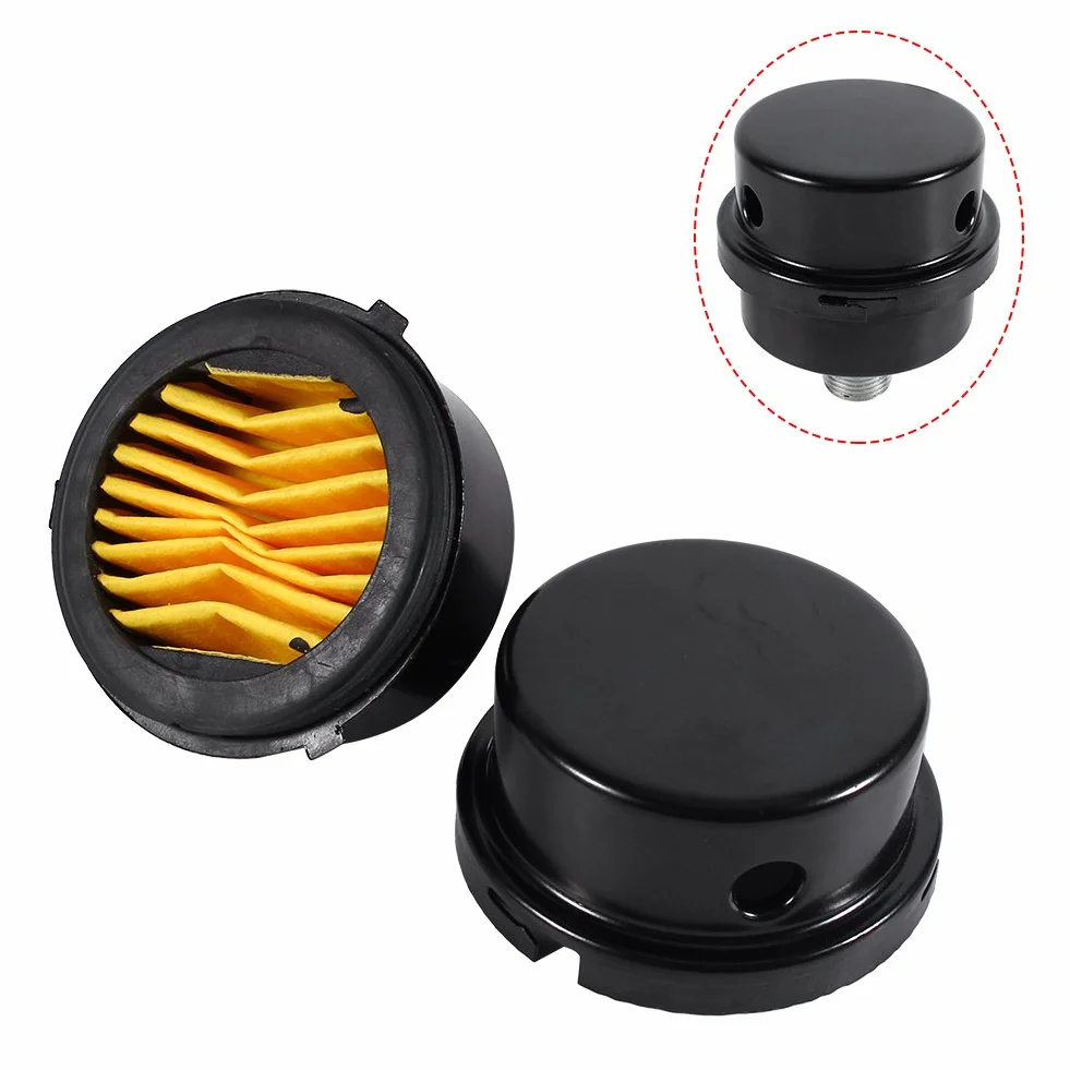 VOBOR Sprężarka powietrza, tłumik, filtr, kompresor, filtr powietrza wlotowego, zamiennik, czarny metal, filtr ssący, tłumik, gwint 3/8", 16 mm