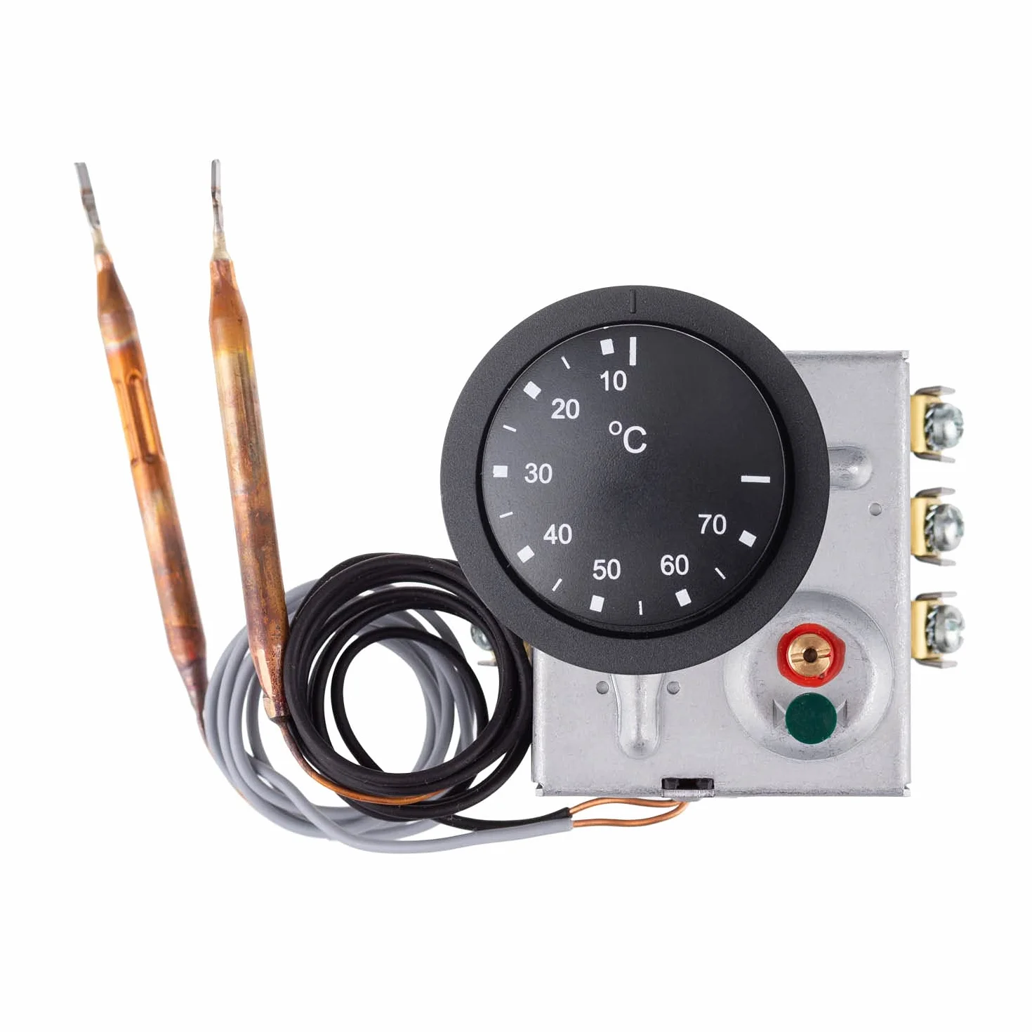 Rathgeber Termostat połączony z bezpiecznikiem termicznym typu RAC, ręczny reset termostat, trójfazowy 20 (30) A/400 V (7 – 77 °C / M4 x 8, 45°C)