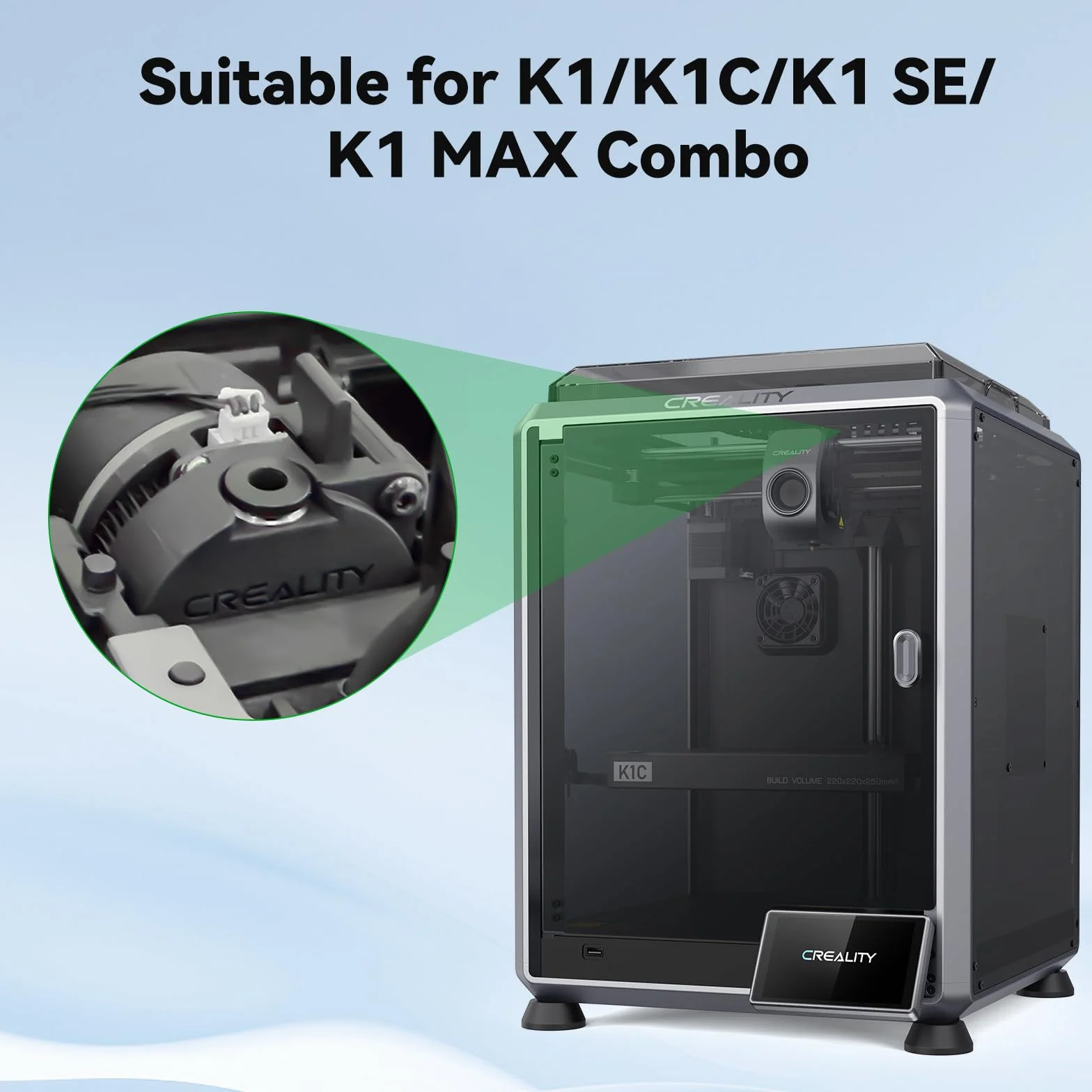 Creality CFS Multicolor Extruder Upgrade Kit dla K1/K1C/K1 SE/K1 Max, czujnik zerwania filamentu, podwójne koła zębate