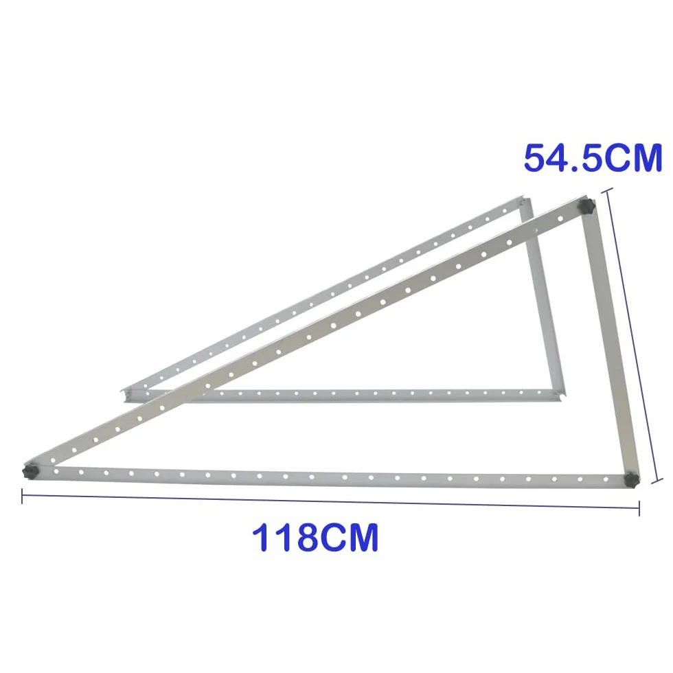 Uchwyt na panel słoneczny aluminium do 118 cm płaski dach PV regulacja 0-90° zestaw