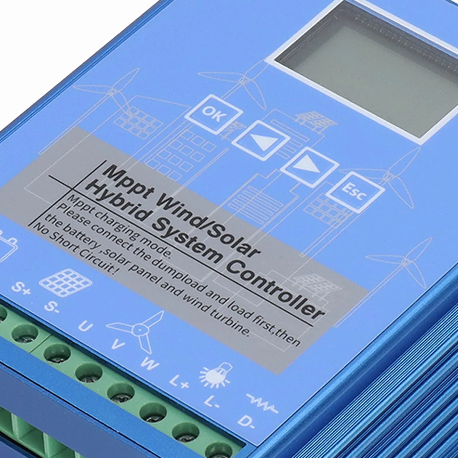 Hybrydowy regulator ładowania Wind Solar, MPPT, 24V 48V, Regulator ładowania energii LCD, 1000W Wind 8100W PV Solar, do turbiny wiatrowej, panel słoneczny, dodatkowy system wiatrowo-słoneczny